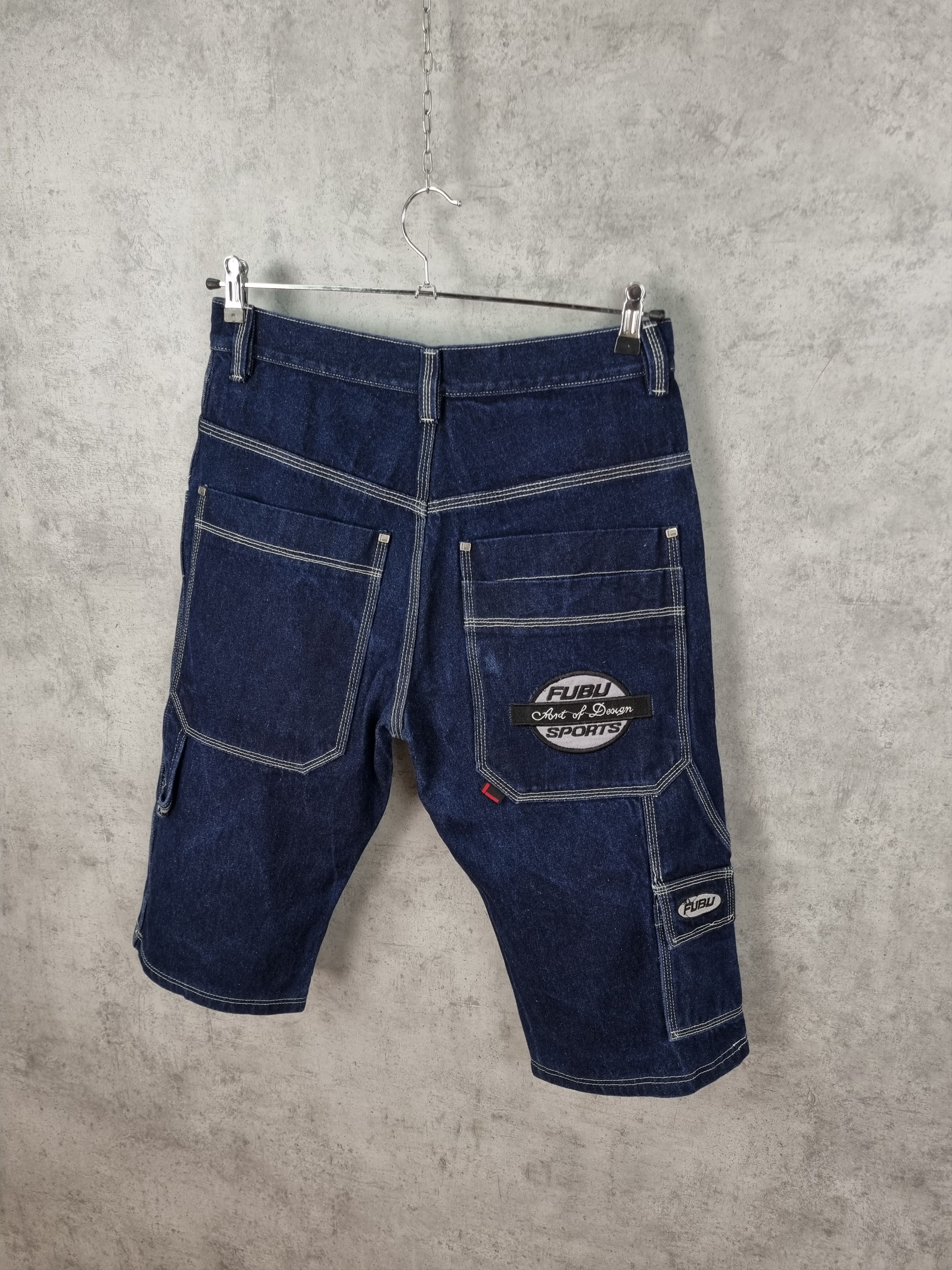 Fubu Fubu Raw Denim Carpenter Rap Hiphop Shorts Size US 34 / EU 50 - 1 Thumbnail