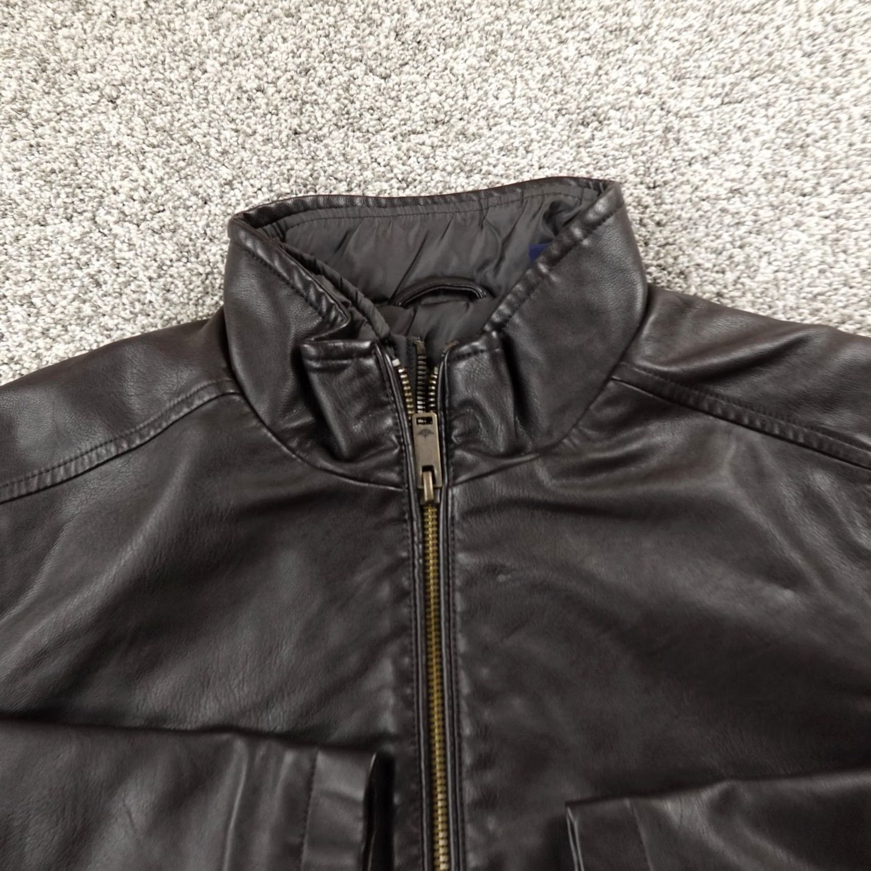 Dockers Dockers Jacket Mens M Brown Polyurethane Motorcycle Zip Lined Full Zip Insulated Casual Coat Size US M / EU 48-50 / 2 - 3 Thumbnail