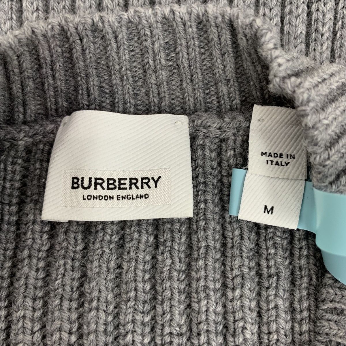 Burberry Burberry Gray TB Monogrammed Appliquéd Sheep Wool Sweater Size M / US 6-8 / IT 42-44 - 5 Thumbnail