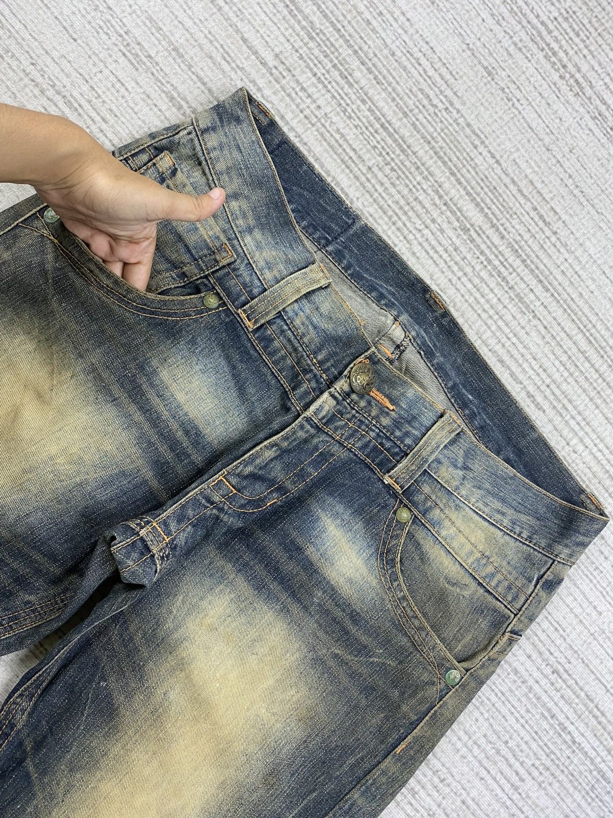 If Six Was Nine Vintage Flared Originals Jeans Mudmax Distressed Denim Pnts Size US 35 - 10 Thumbnail