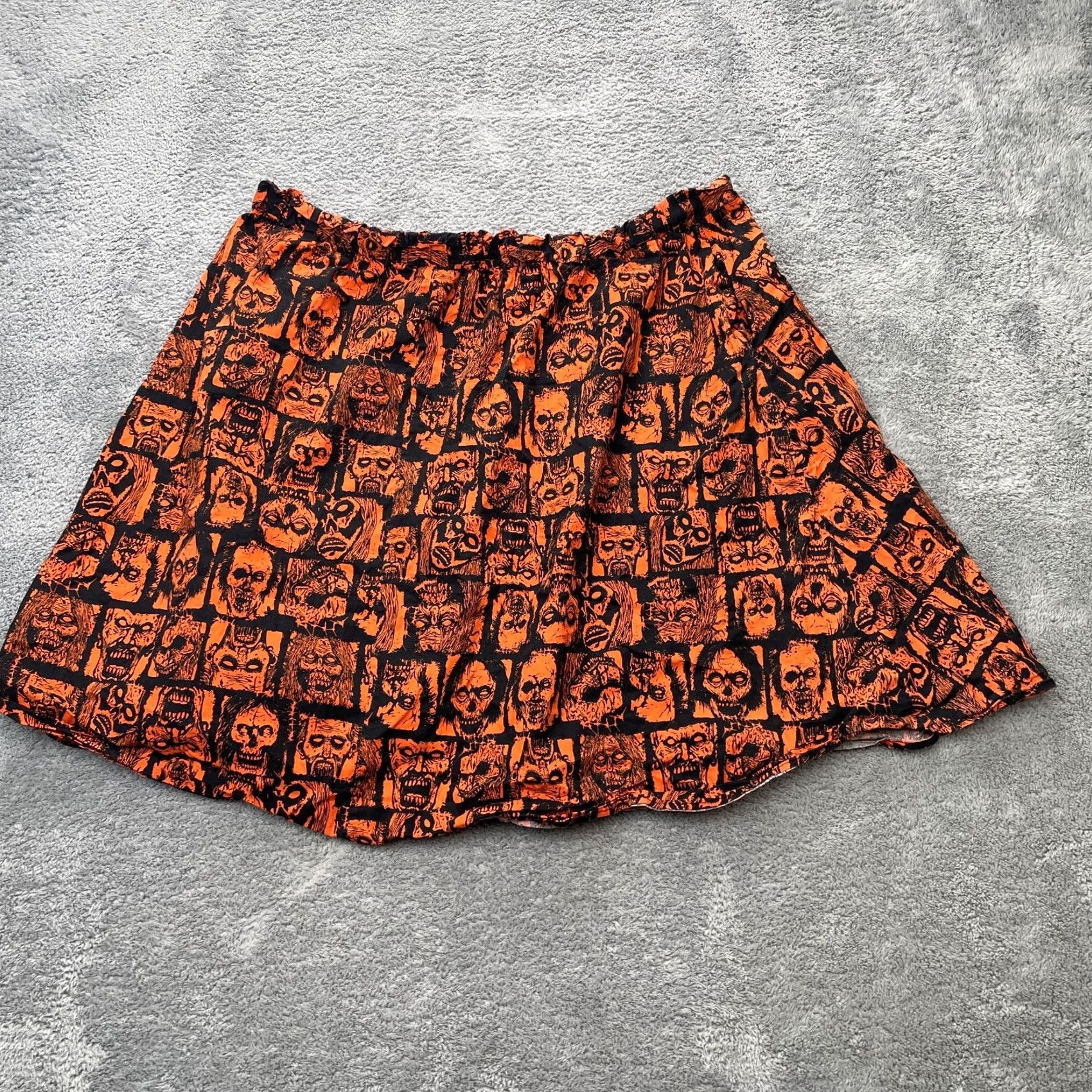Vintage VINTAGE Social Collision Skirt Womens 2 Orange Cotton Horror Hyperlinks? Wait Size 26" / US 2 / IT 38 - 4 Thumbnail