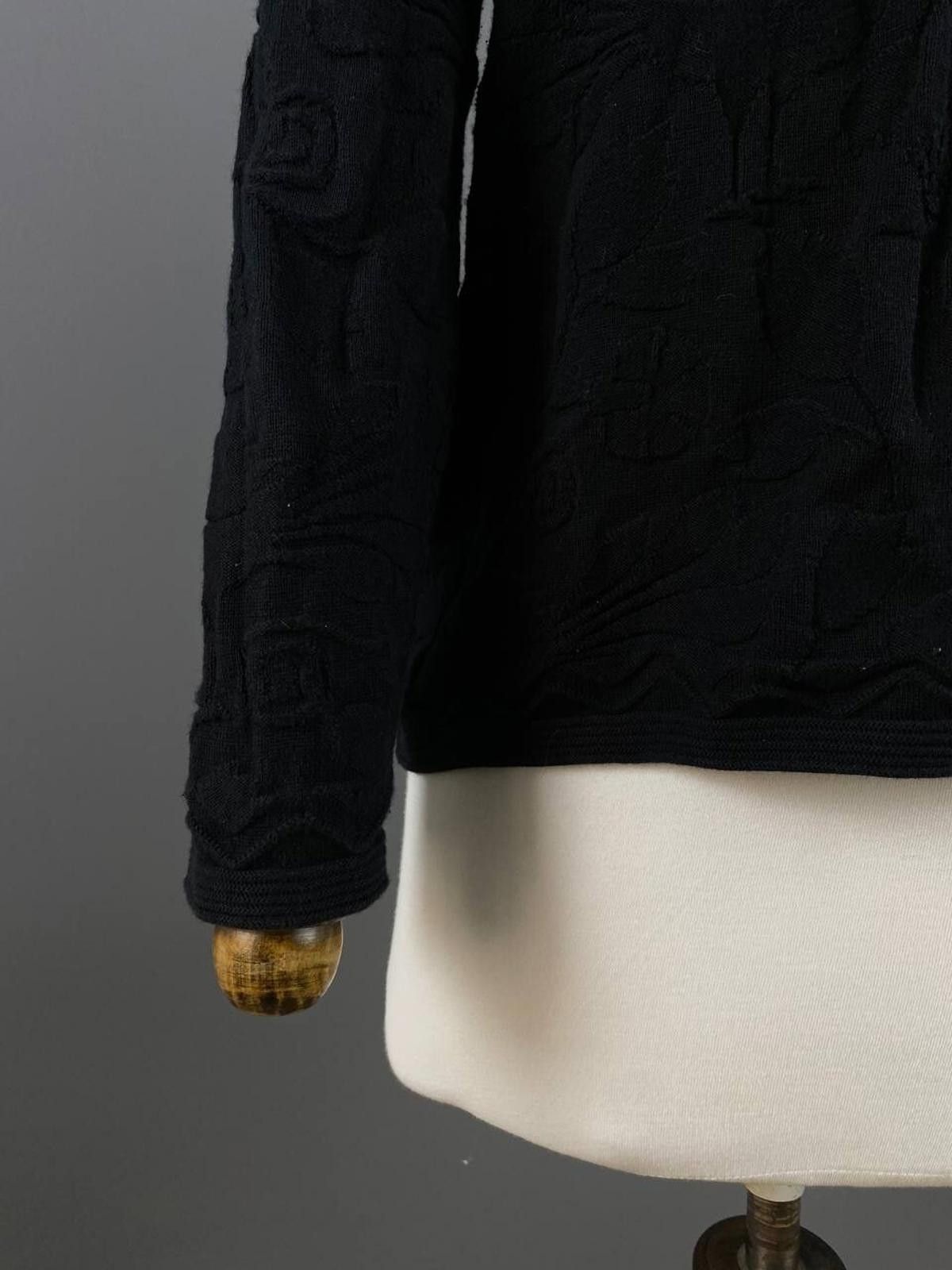 Designer Gudrun Sjoden Black Floral Knit Cardigan Sweater Size S Size S / US 4 / IT 40 - 11 Thumbnail