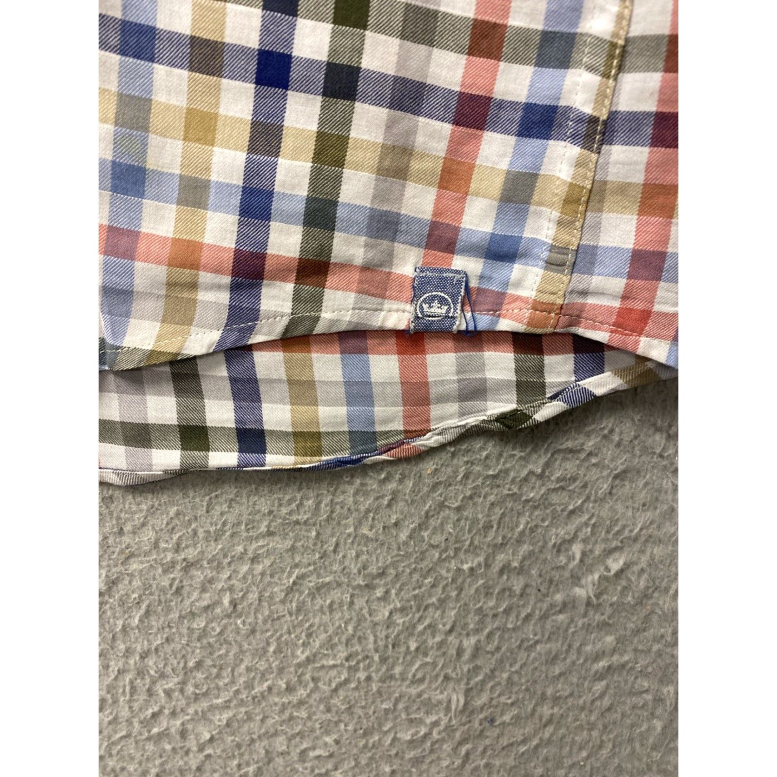 Peter Millar Peter Millar Button Shirt Mens L Multicolor Check Cotton Wing Collar Short Sleeve Casual Workwear Peter Millar Crown Sport Regular Size US L / EU 52-54 / 3 - 6 Thumbnail