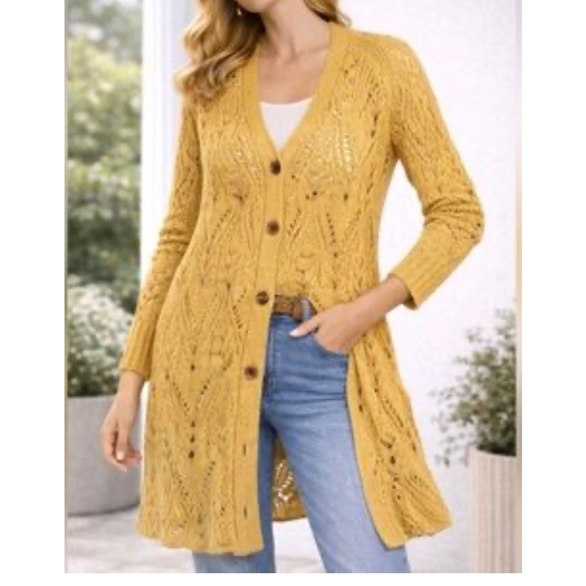 Other Sundance Autumn Light Silk Blend Pointelle Duster Cardigan M Size M / US 6-8 / IT 42-44 - 1 Thumbnail