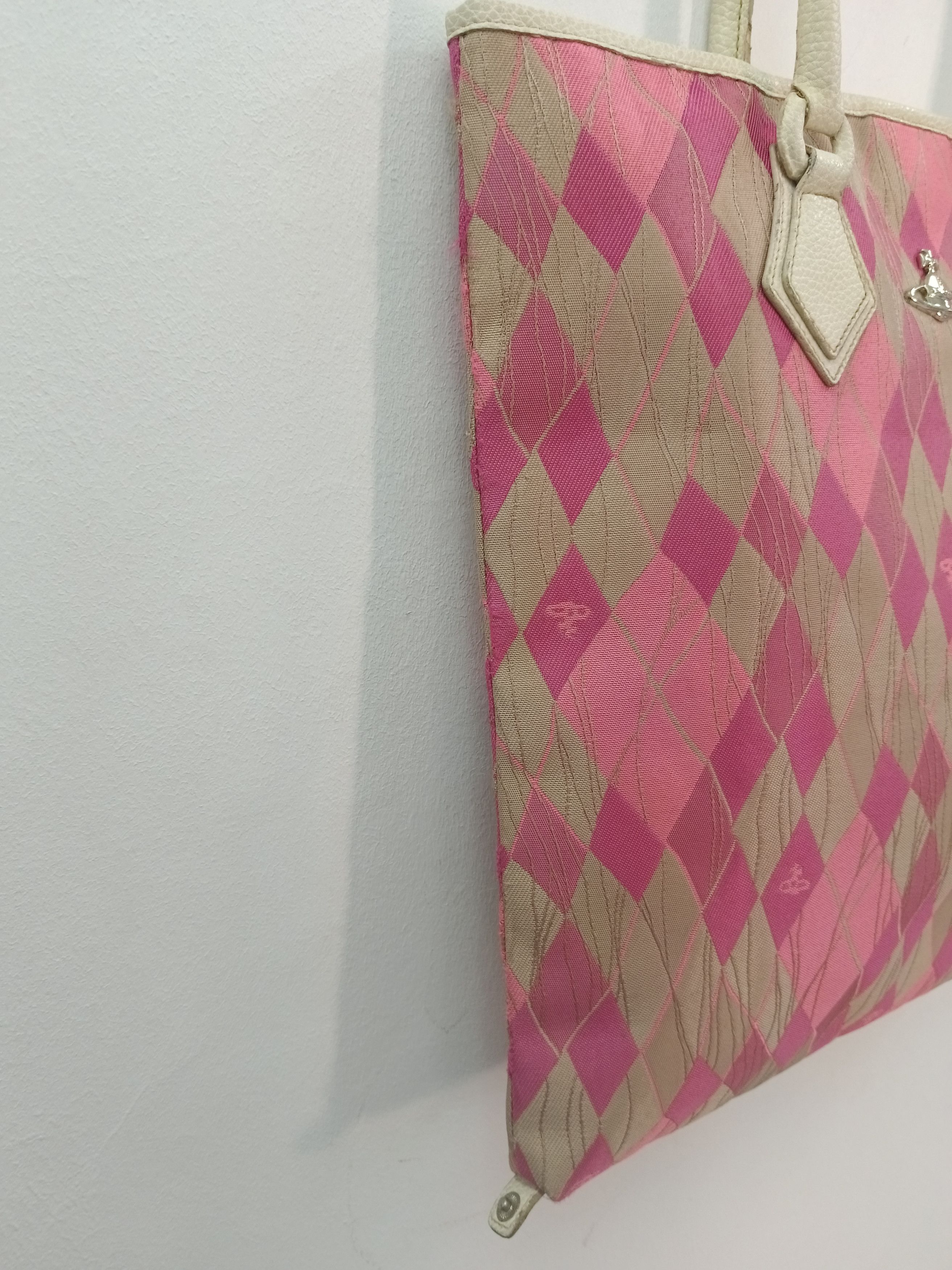 Vivienne Westwood Vintage Vivienne Westwood Pink Argyle Canvas Tote Bag Size ONE SIZE - 3 Thumbnail