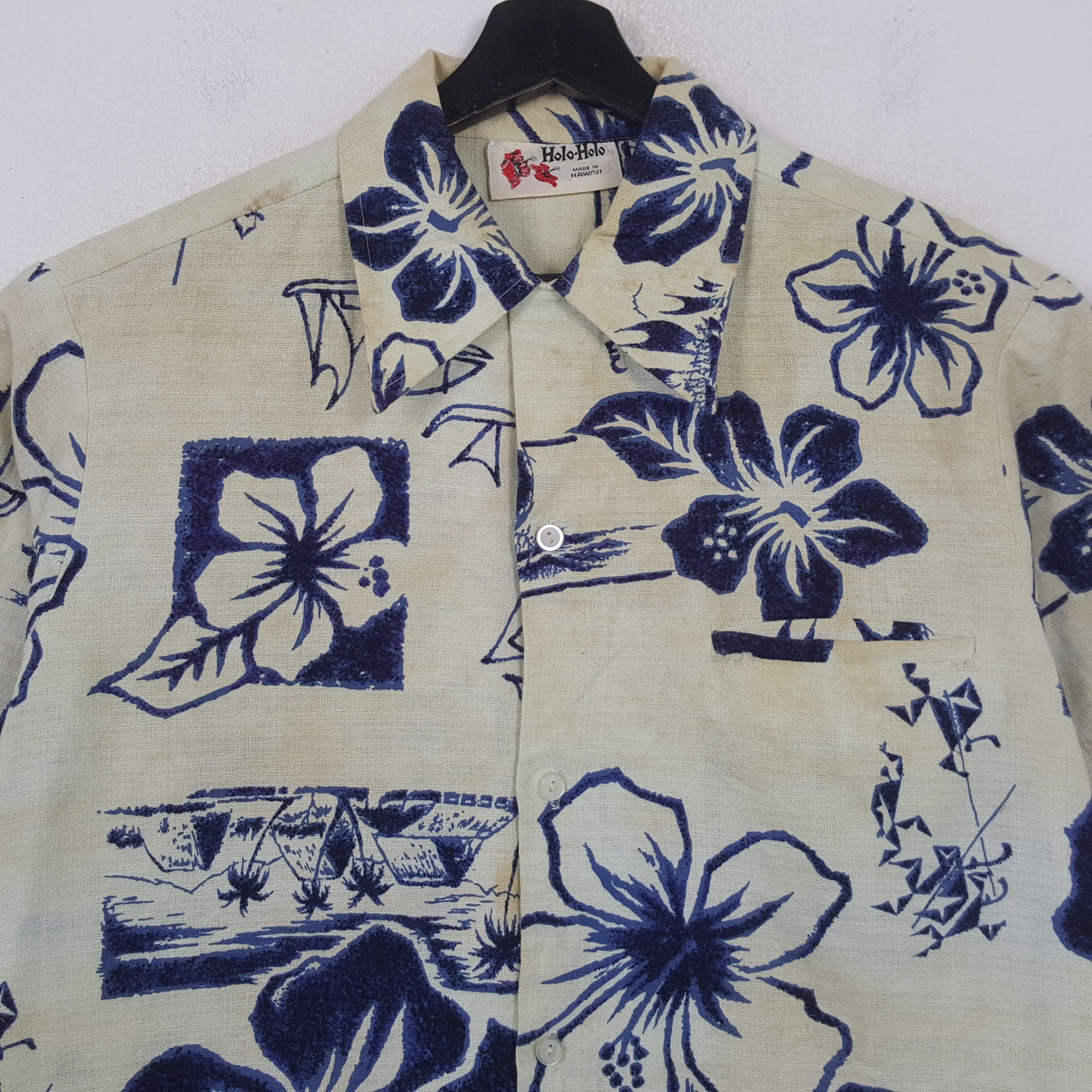 Vintage Holo Holo Hawaii Flowers Vacation Style Shirt RR13 Size US XL / EU 56 / 4 - 2 Thumbnail