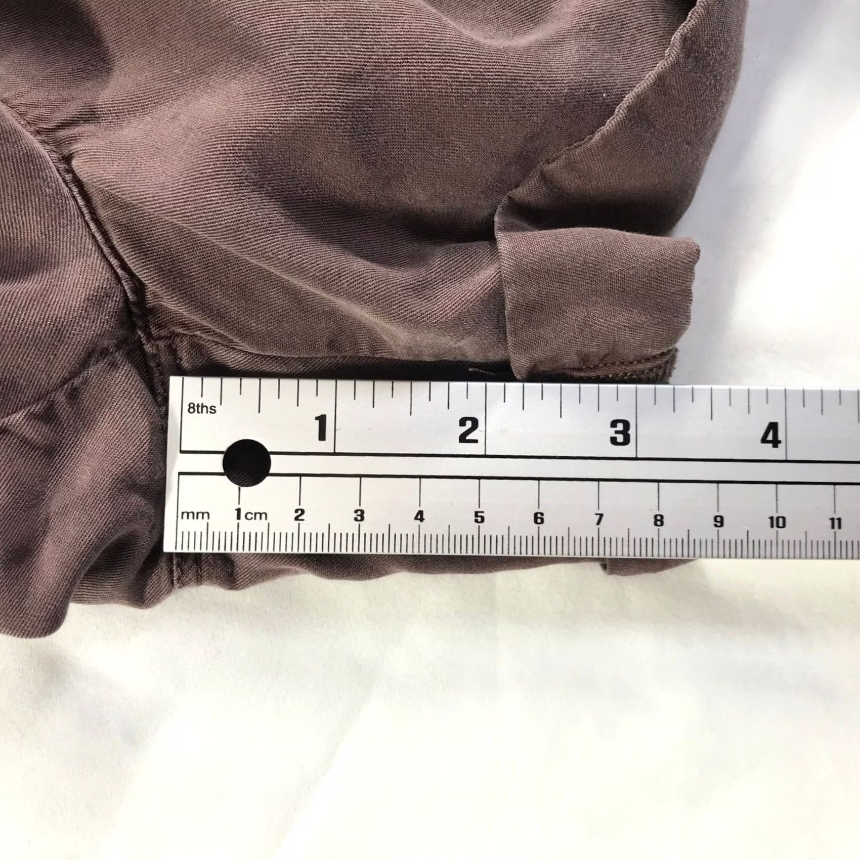 Vintage Aerie Paperbag Waist Shorts Mauve Brown High Rise Pockets Cuffed Relaxed Womens Medium Size 28" / US 6 / IT 42 - 4 Thumbnail