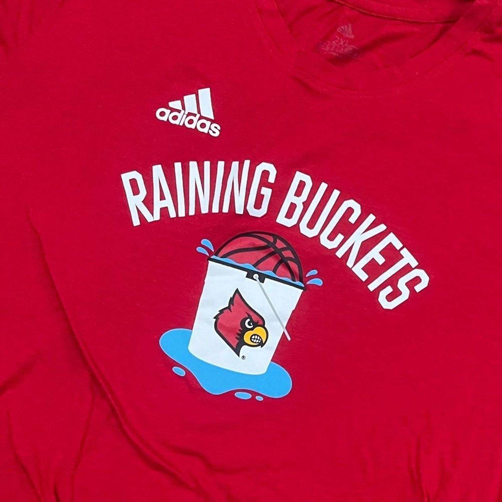 Adidas Adidas Mens T-Shirt Raining Buckets Short Sleeve Red 2XL Size US XXL / EU 58 / 5 - 2 Thumbnail