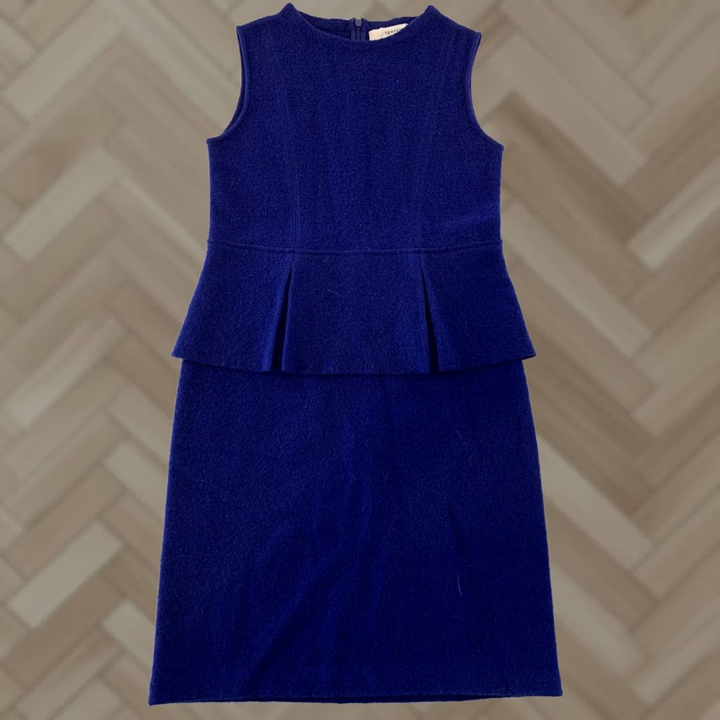 Anthropologie Sparrow Anthropologie Sleeveless Wool Dress Women's Small Blue Dress, Anthropologie, A-Line, Knee Length, Casual, Solid, Sleeveless, Blue, 90s Size S / US 4 / IT 40 - 1 Thumbnail