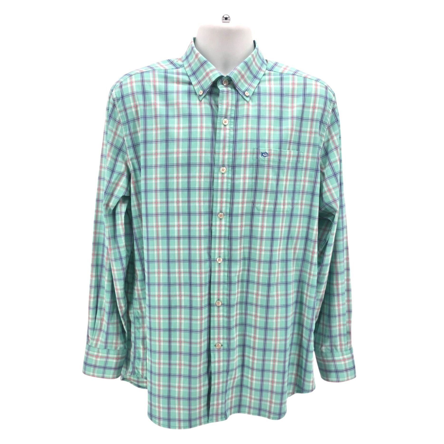 Southern Tide Southern Tide Performance Mens Large Shirt Nylon Plaid Paste Size US L / EU 52-54 / 3 - 8 Thumbnail
