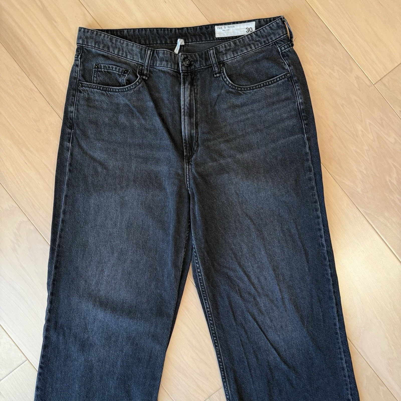 Rag & Bone Rag & Bone Logan Wide Leg Jeans Women's 32 Black Mid Rise Size 32" / US 10 / IT 46 - 3 Thumbnail