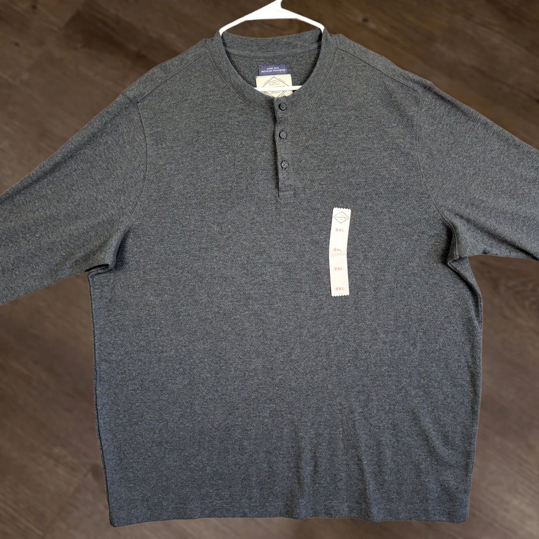 Vintage St Johns Bay Sweater Henley Men 2XL Gray Thermal Waffle Knit Pullover Casual NEW Size US XXL / EU 58 / 5 - 1 Thumbnail