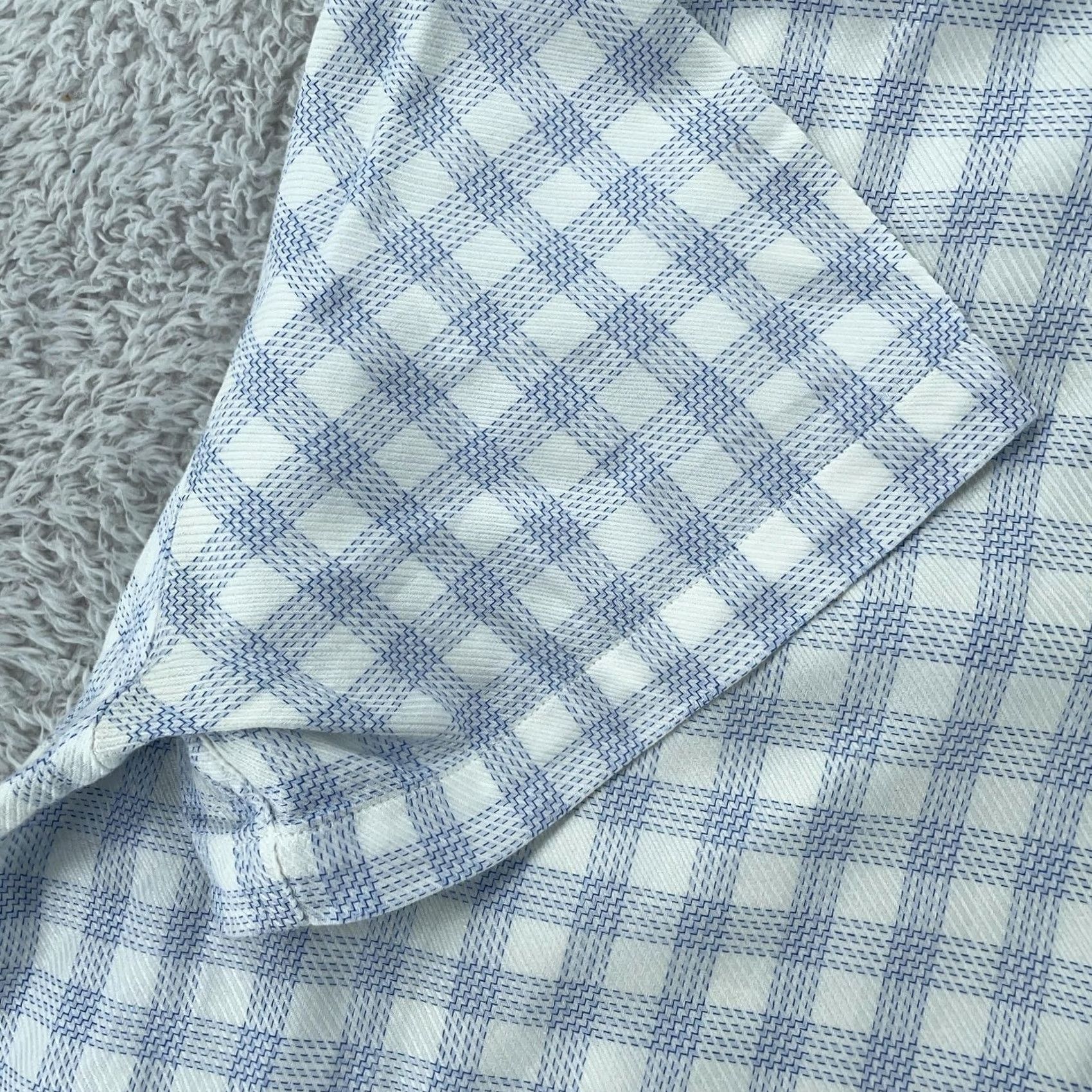 Vintage MICHAEL Michael Kors Shirt Mens XL Blue White Short Sleeve Button Gingham Plaid Size US XL / EU 56 / 4 - 3 Thumbnail