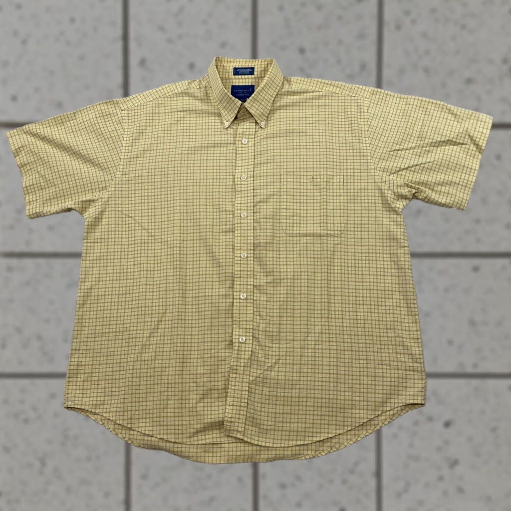 Etro TOWNCRAFT Shirt Men XL Yellow Brown Plaid Retro Oxford Grandpa VTG 90s Button Size US XL / EU 56 / 4 - 1 Thumbnail