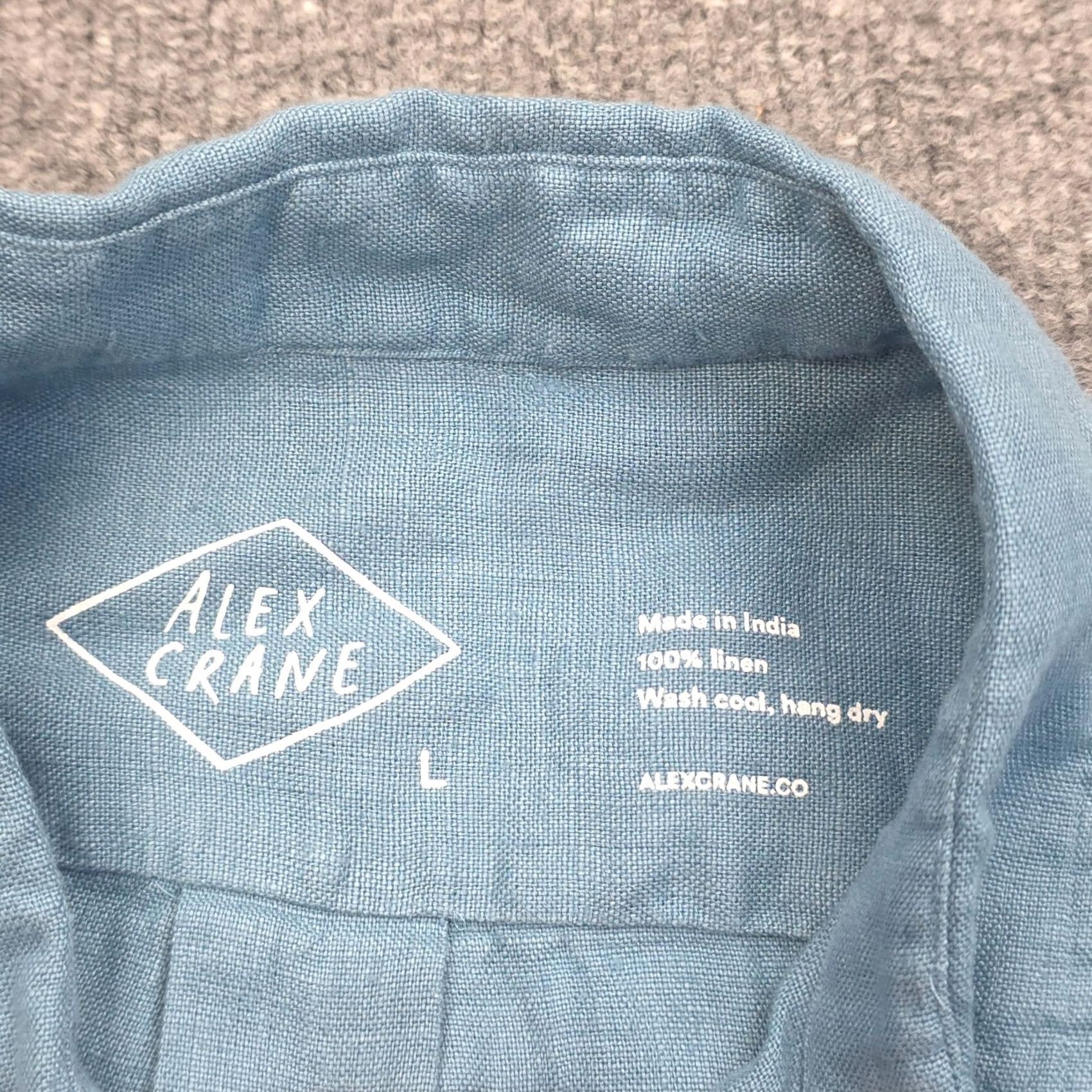 Vintage Alex Crane Men's Large Blue Knit Ola Shirt Linen Button Up NWT Size US L / EU 52-54 / 3 - 4 Thumbnail