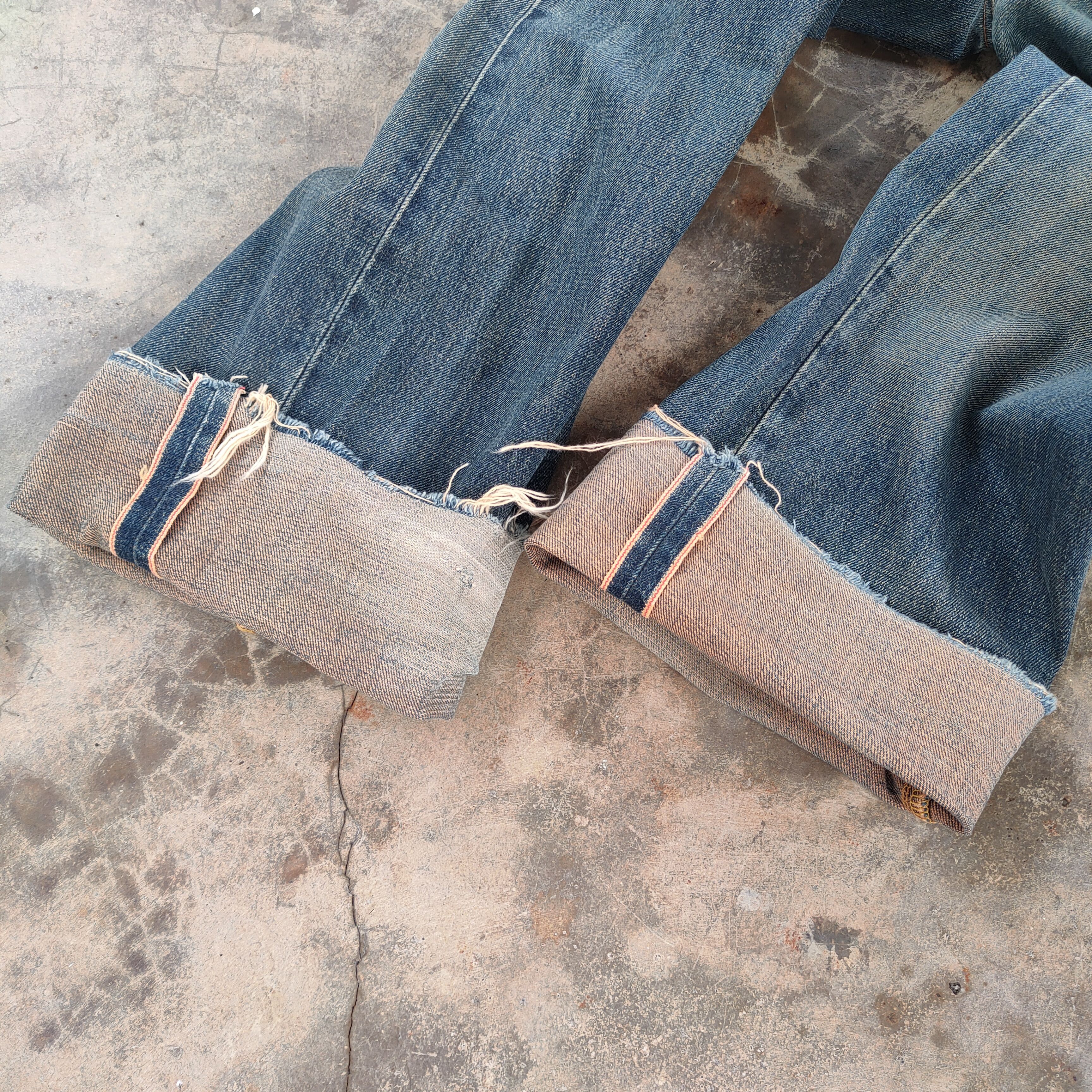 Edwin VINTAGE RUSTY EDWIN ORANGE TAG RIPPED DENIM JEANS PANTS Size US 29 - 11 Thumbnail