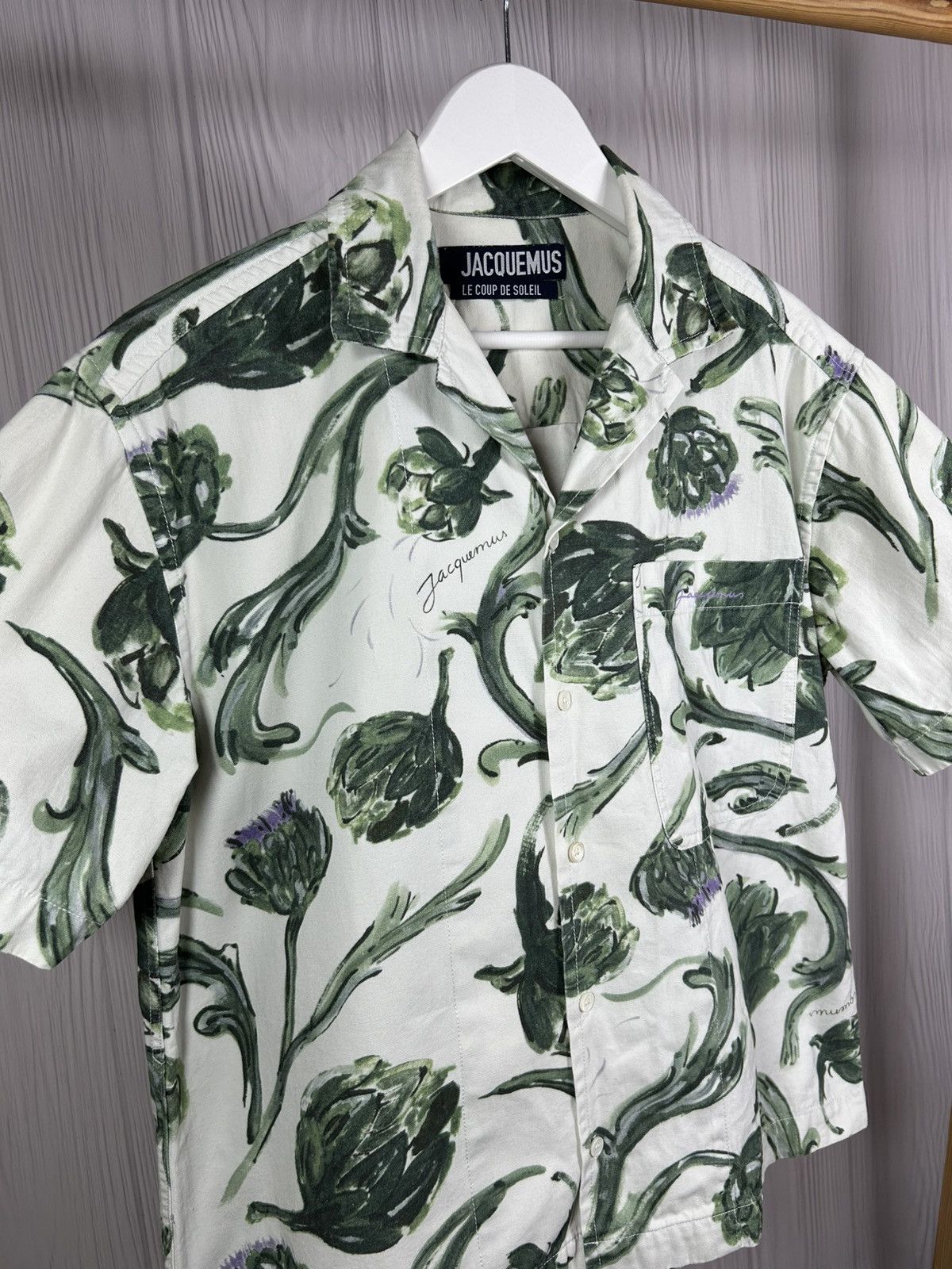 Jacquemus Jacquemus Le Coup De Soleil S/S 2020 Artichoke Print Shirt Size US M / EU 48-50 / 2 - 2 Thumbnail