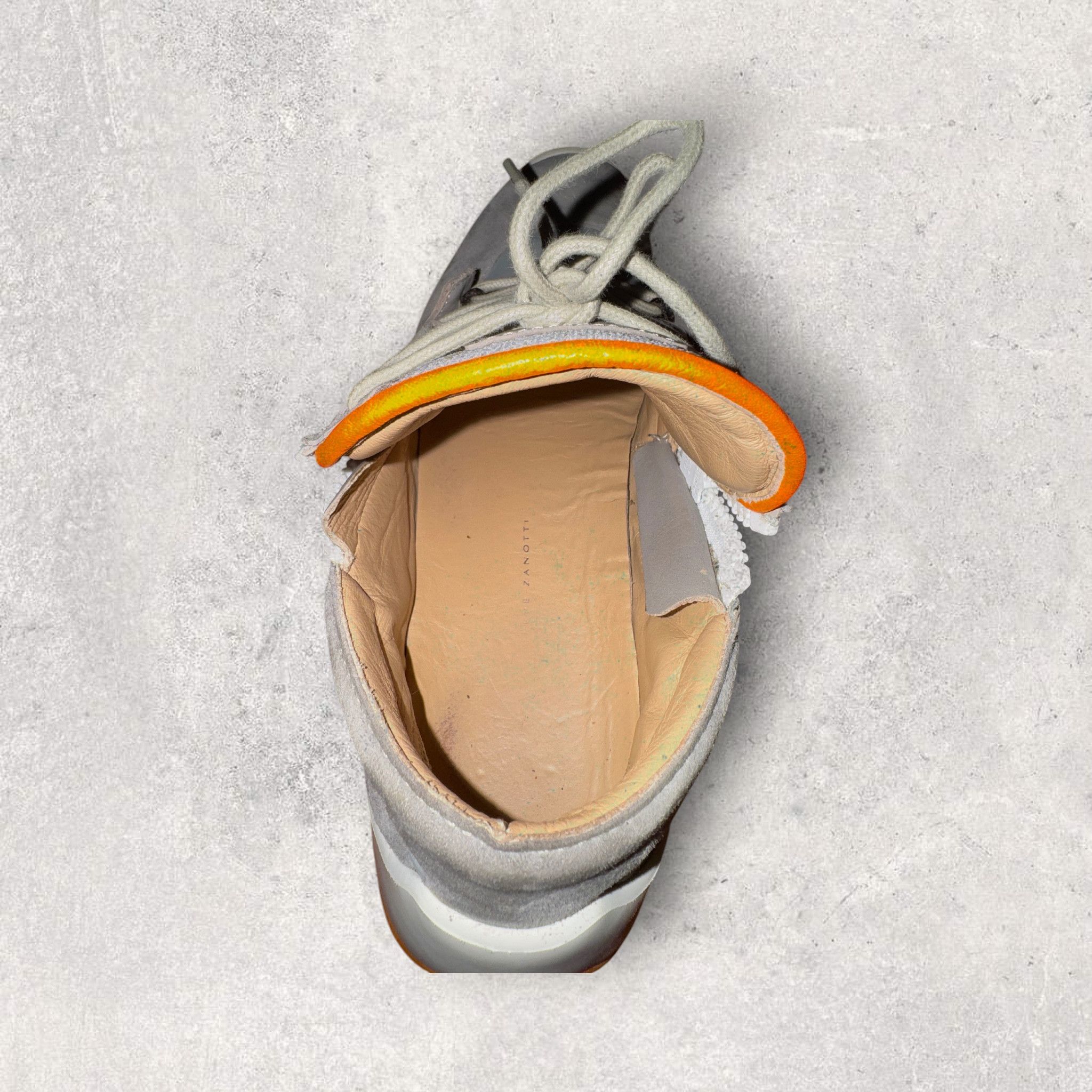 Giuseppe Zanotti Giuseppe Zanotti - Grey/Orange Leather Mid-Tops Size US 9 / EU 42 - 3 Thumbnail