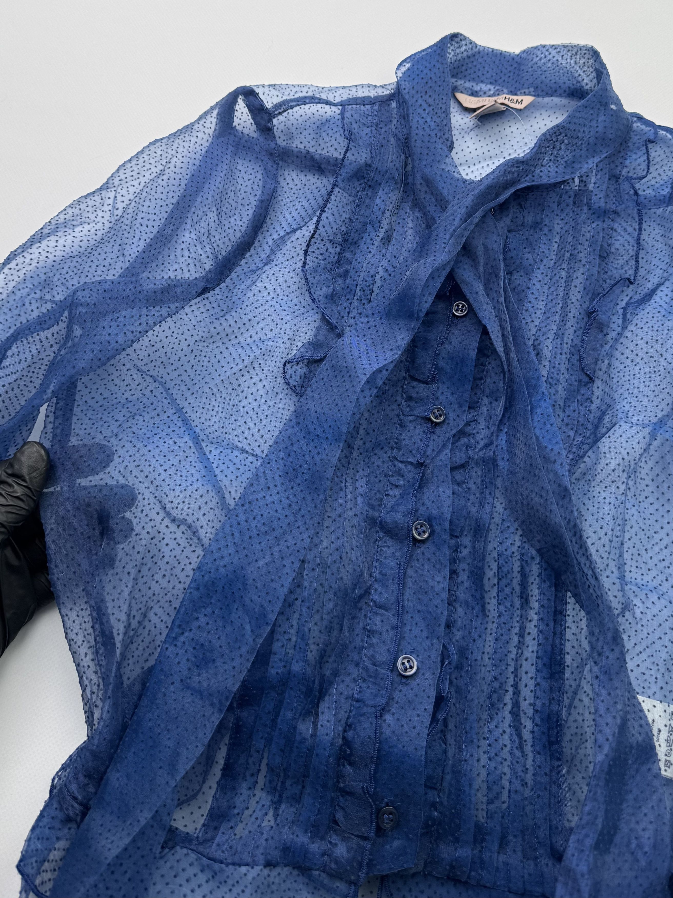 Vintage Vintage Cropped Mesh Blouse B479(V322)E2 Size S / US 4 / IT 40 - 4 Thumbnail
