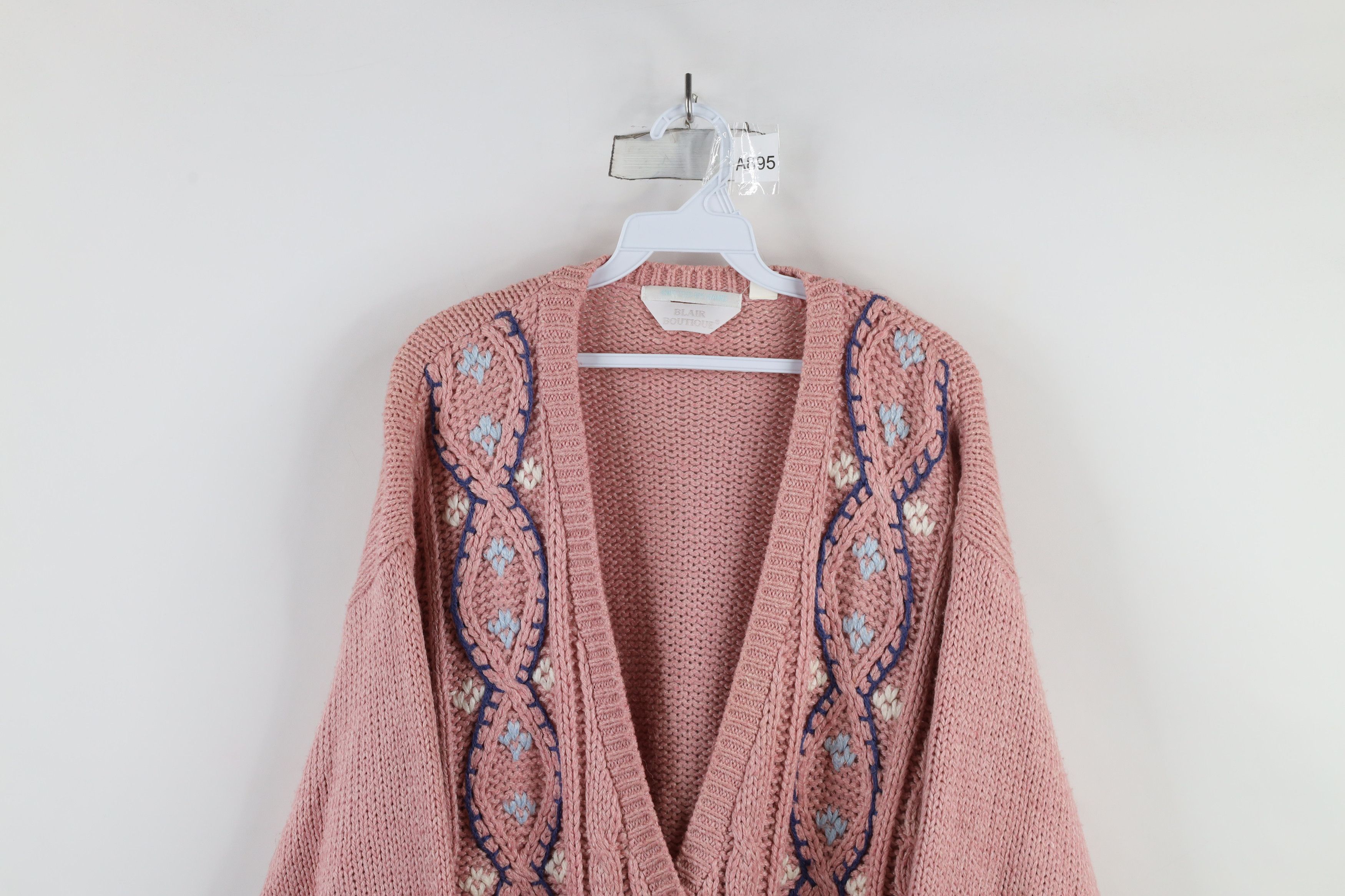 Vintage Vintage 90s Streetwear Chunky Cable Knit Cardigan Sweater Size XL / US 12-14 / IT 48-50 - 2 Thumbnail