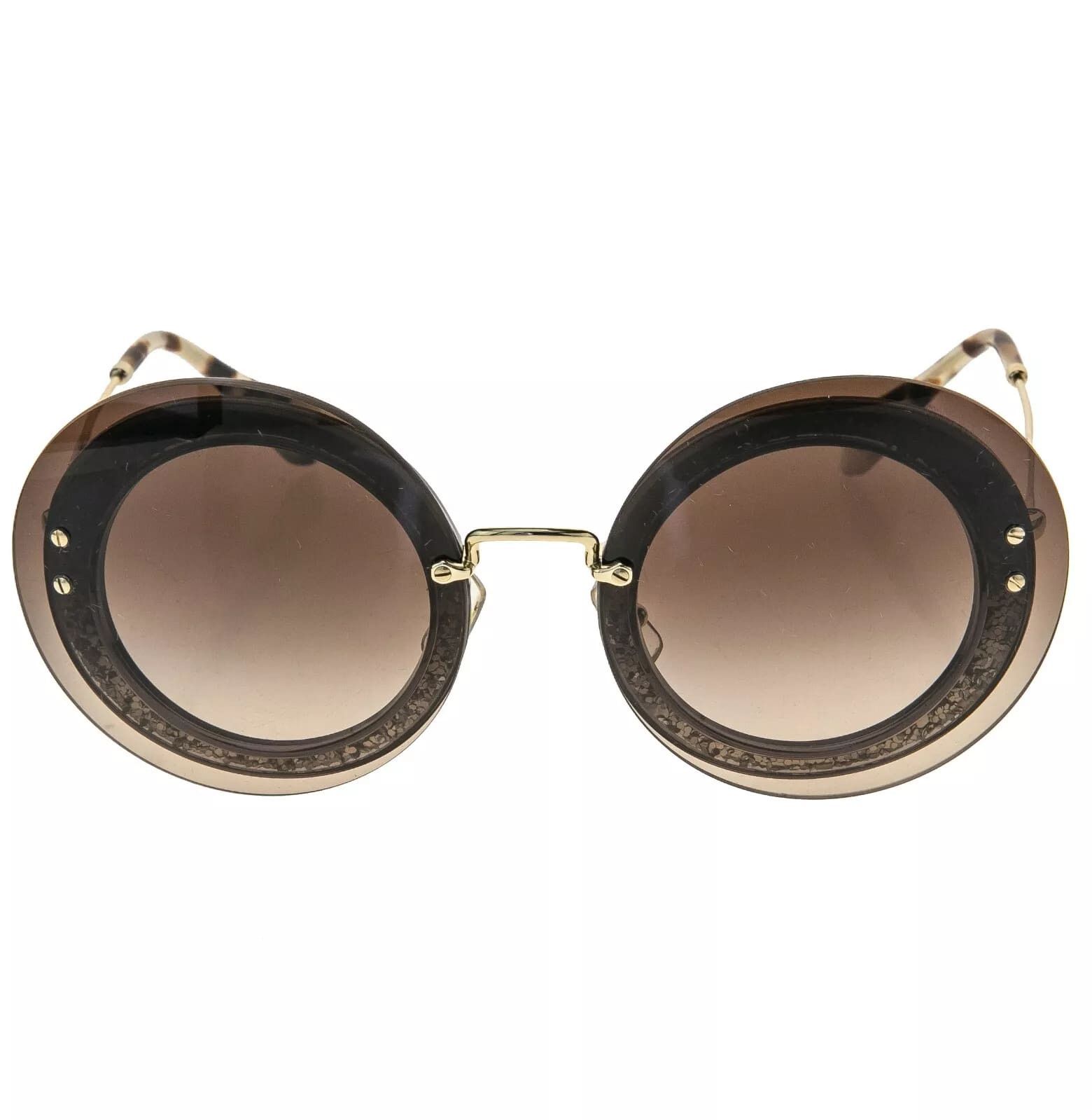 Miu Miu MIU MIU REVEAL MU10RS Gold Brown Glitter Fashion 10R Size ONE SIZE - 11 Thumbnail