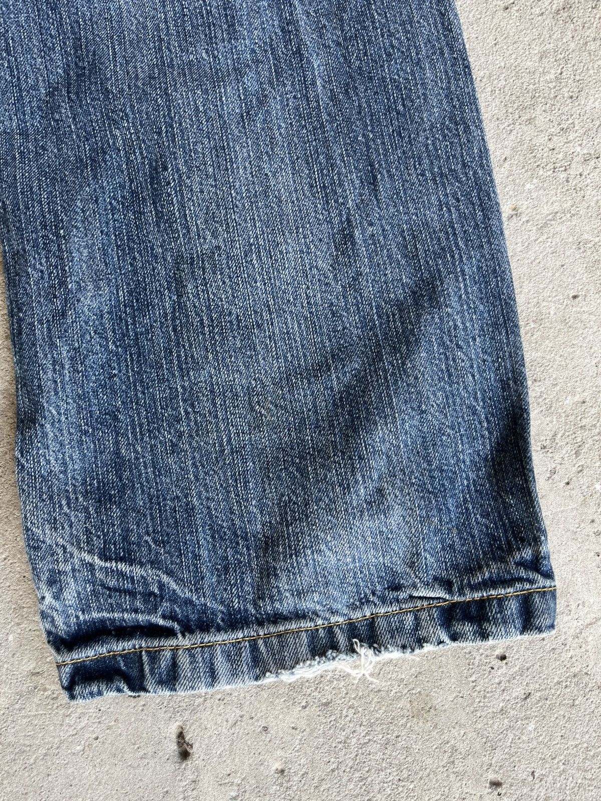 If Six Was Nine × Japanese Brand × Le Grande Bleu (L.G.B.) Faded Thrashed Crash Denim Pants Jeans like Rick Owens Y2K Size US 33 - 24 Thumbnail