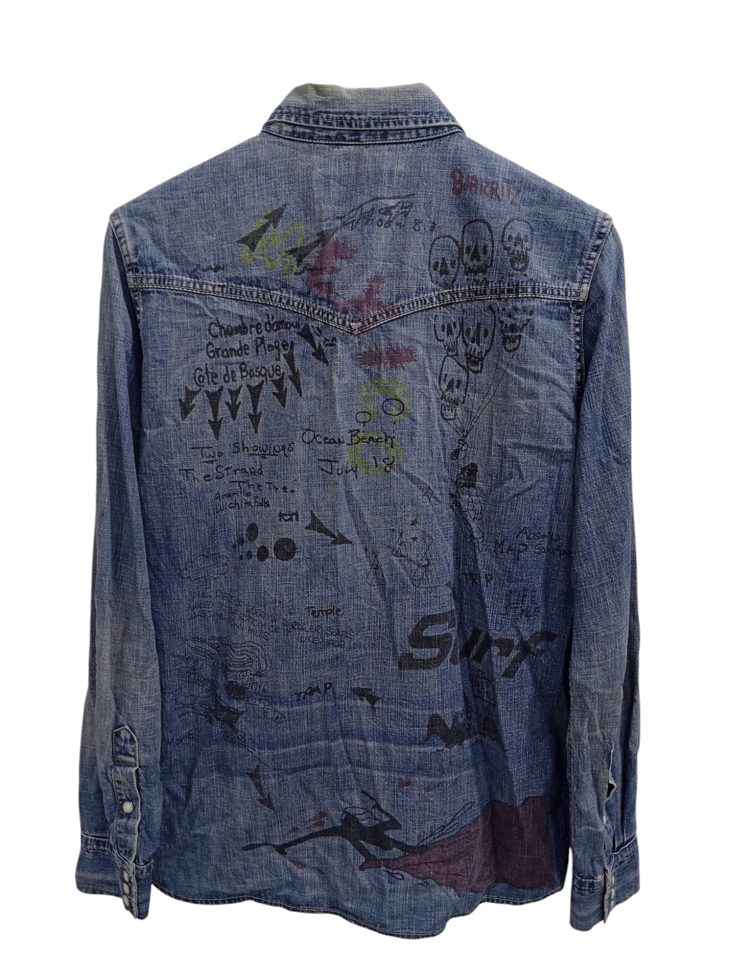 Japanese Brand × Remi Relief 🔥🔥Remi Relief Artwork Denim Chambray Shirt Size US M / EU 48-50 / 2 - 18 Thumbnail