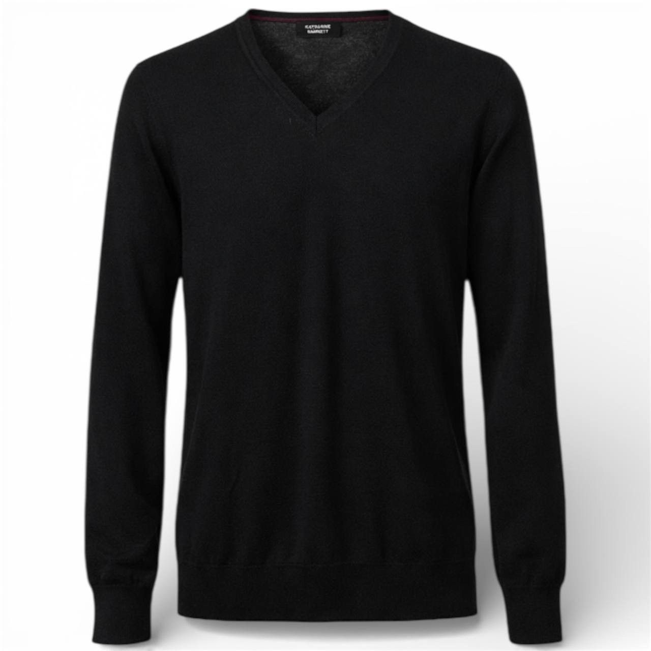 Katharine Hamnett London KATHARINE HAMNETT WOOL V-NECK CLASSIC MENS JUMPER SWEATER XL Size US XL / EU 56 / 4 - 1 Thumbnail