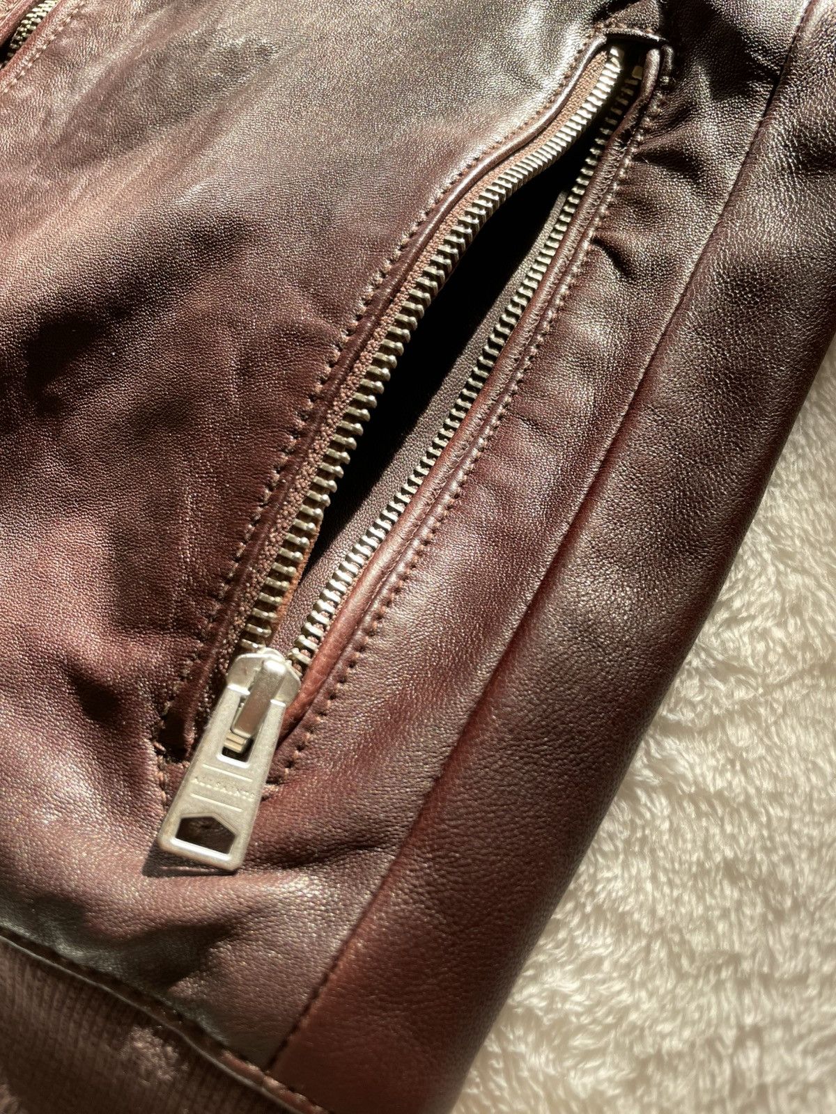 Allsaints Allsaints Mason Leather Bomber Jacket XS Oxblood Size US XS / EU 42 / 0 - 11 Thumbnail