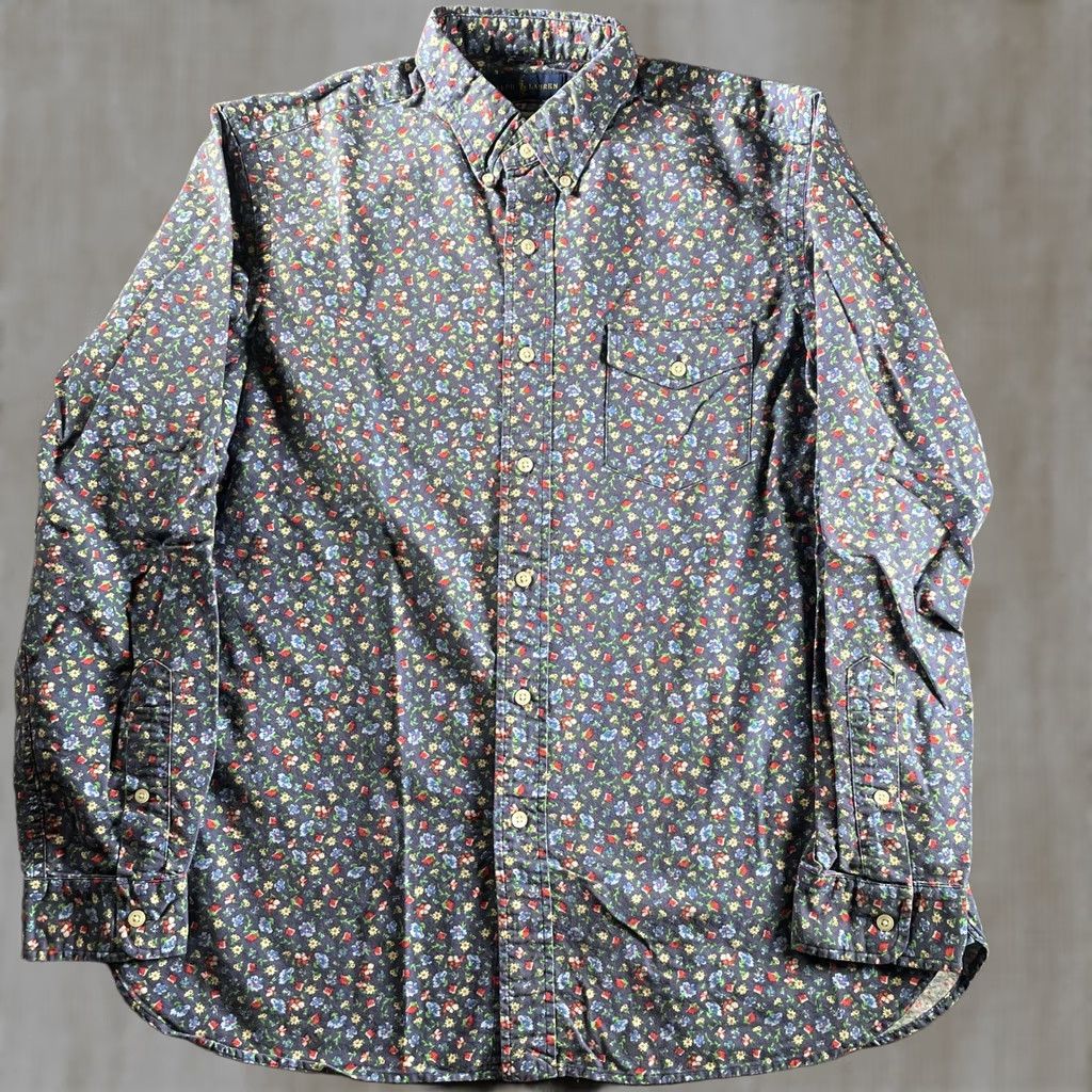 Ralph Lauren Ralph Lauren Shirt Mens Large Blue Floral Classic Fit Long Sleeve Button-Down Size US L / EU 52-54 / 3 - 1 Thumbnail