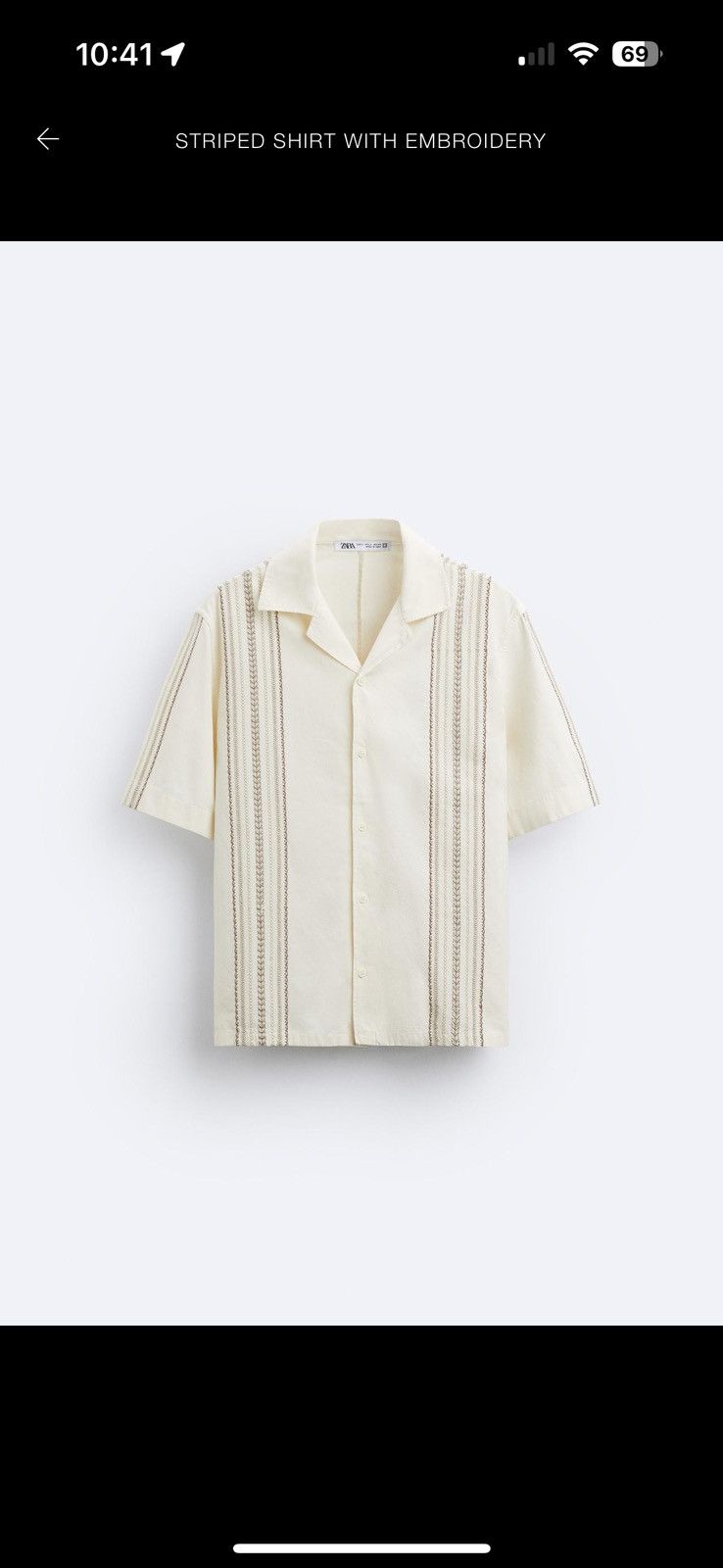 Zara Zara STRIPED SHIRT WITH EMBROIDERY Button up Size US L / EU 52-54 / 3 - 6 Thumbnail