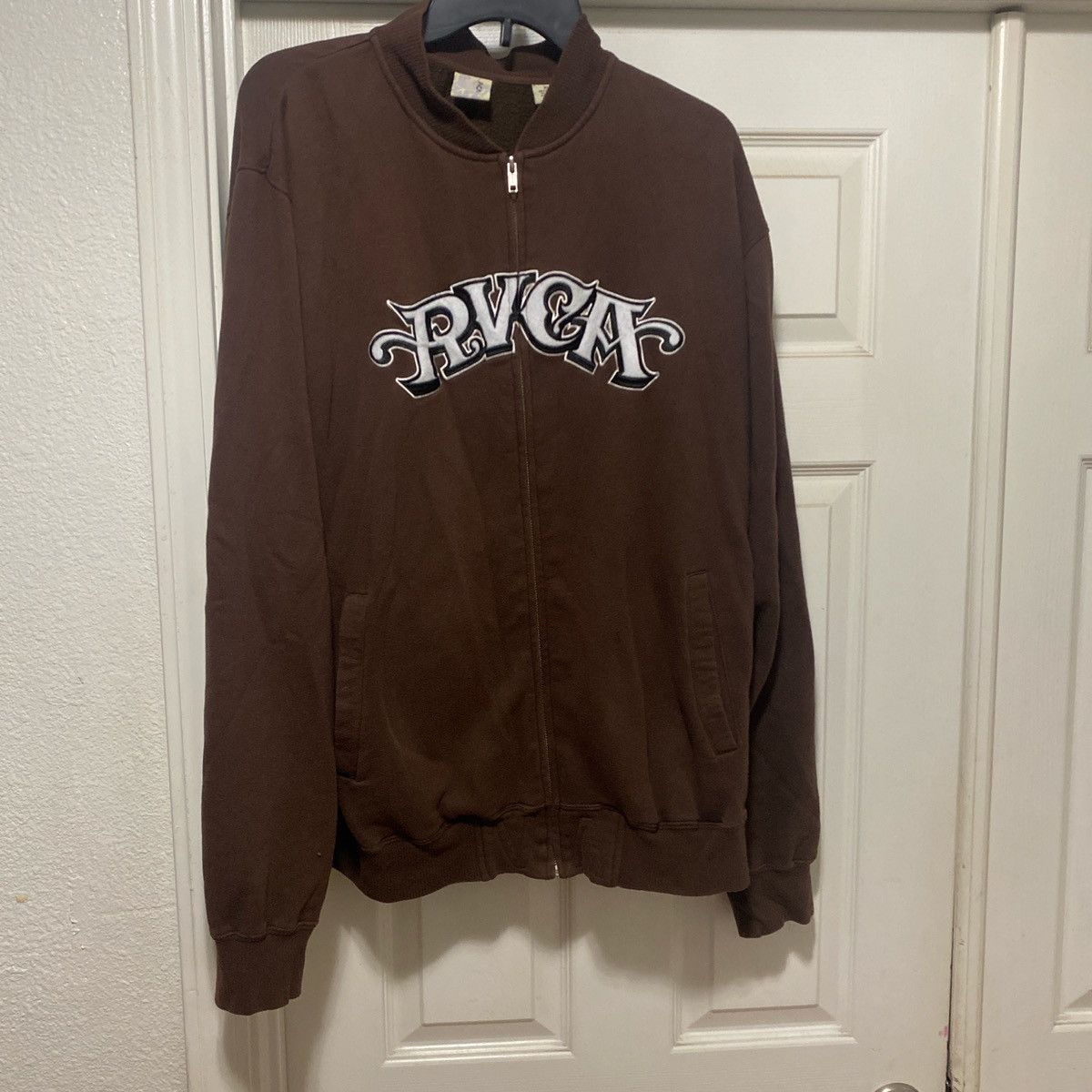RVCA Mens RVCA Brown Full Zip Hoodie Size US XL / EU 56 / 4 - 1 Thumbnail