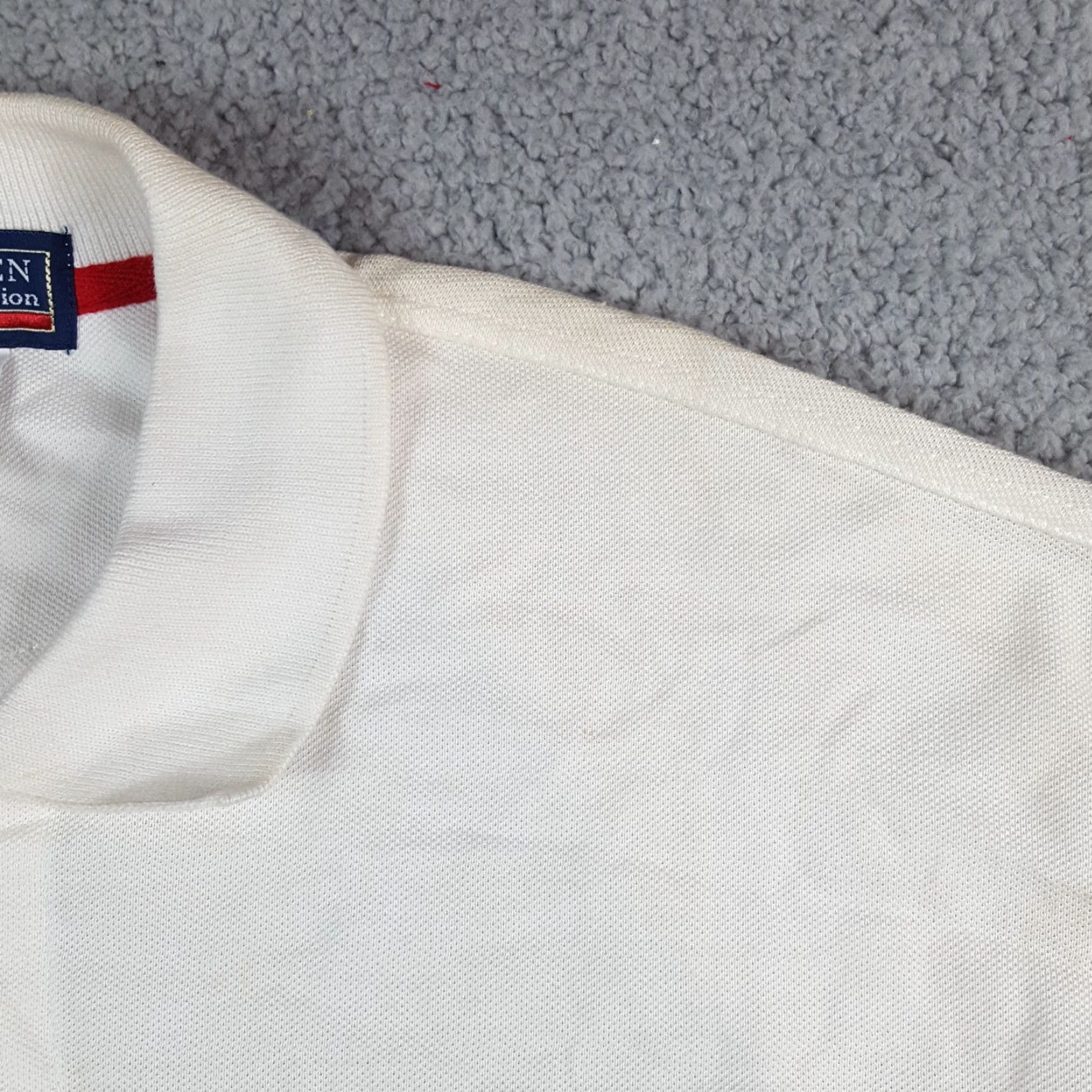 Vintage VINTAGE US Open Polo Shirt Striped Golf Polo Men's L White 100% Cotton Short Sleeve Button Collared Shirt 90s Preppy Vintage Shirt Mens Size US L / EU 52-54 / 3 - 4 Thumbnail