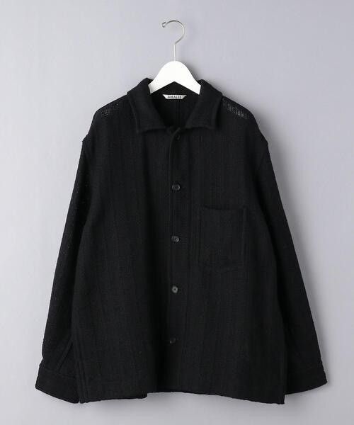 ジャケット・アウター AURALEE COTTON LINEN LENO BLOUSON Auralee Cotton Linen Leno Blouson - Brown | Garmentory