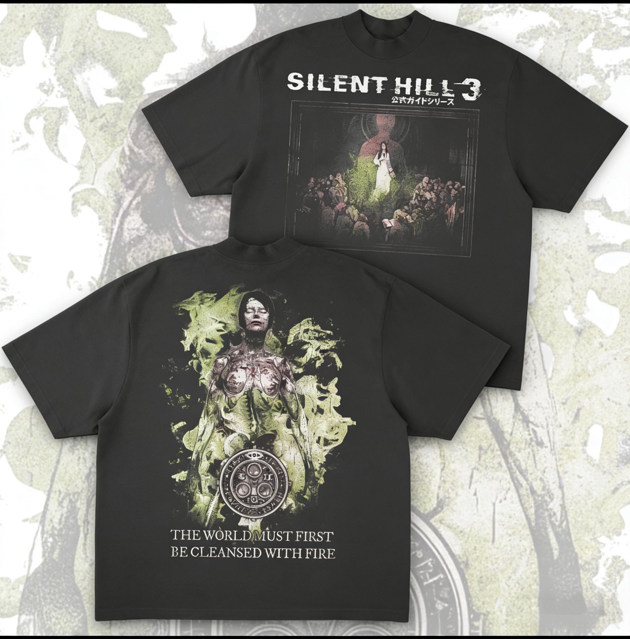 Japanese Brand High Street Silent Hill Game 3 Print Washed Black T-Shirt Size US XL / EU 56 / 4 - 2 Thumbnail