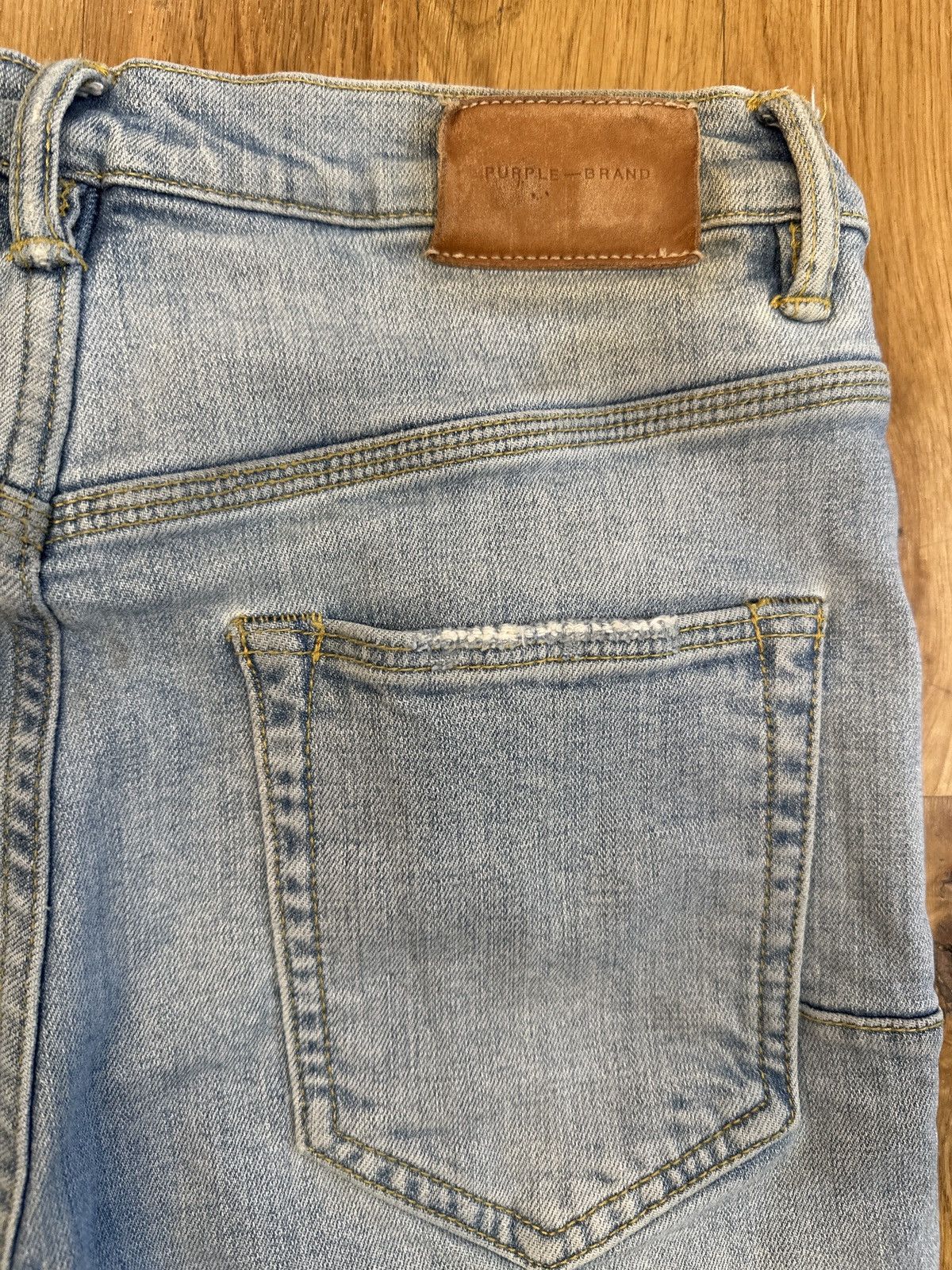 Purple Brand Purple Brand Blue Knee Rip Denim Jeans Sz 31 Size US 31 - 5 Thumbnail