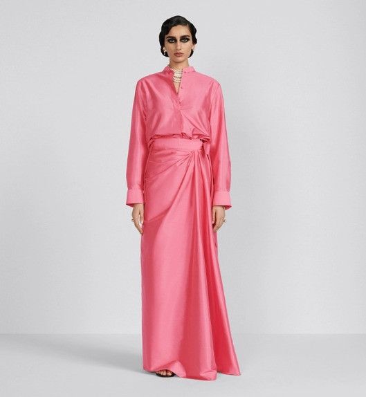 Dior o1w1db10824 Long Wrap Skirt in Pink Size 25" / US 0 / IT 36 - 4 Thumbnail