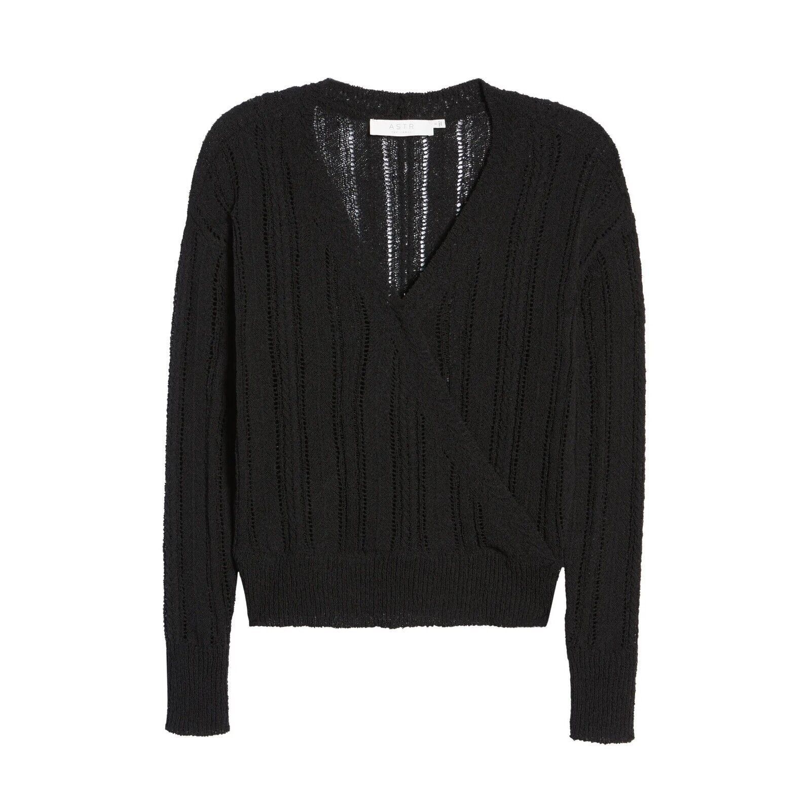 ASTR The Label ASTR The Label Women Black Open Knit Wrap Sweater Size S Size S / US 4 / IT 40 - 4 Thumbnail