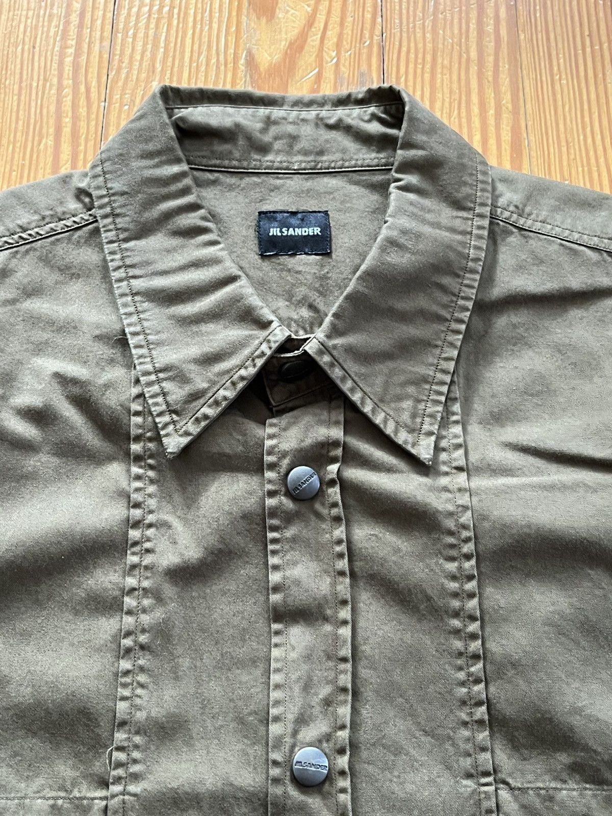 Jil Sander Jil Sander Raf Simons Era Cargo Button Down Shirt Olive Size US L / EU 52-54 / 3 - 3 Thumbnail