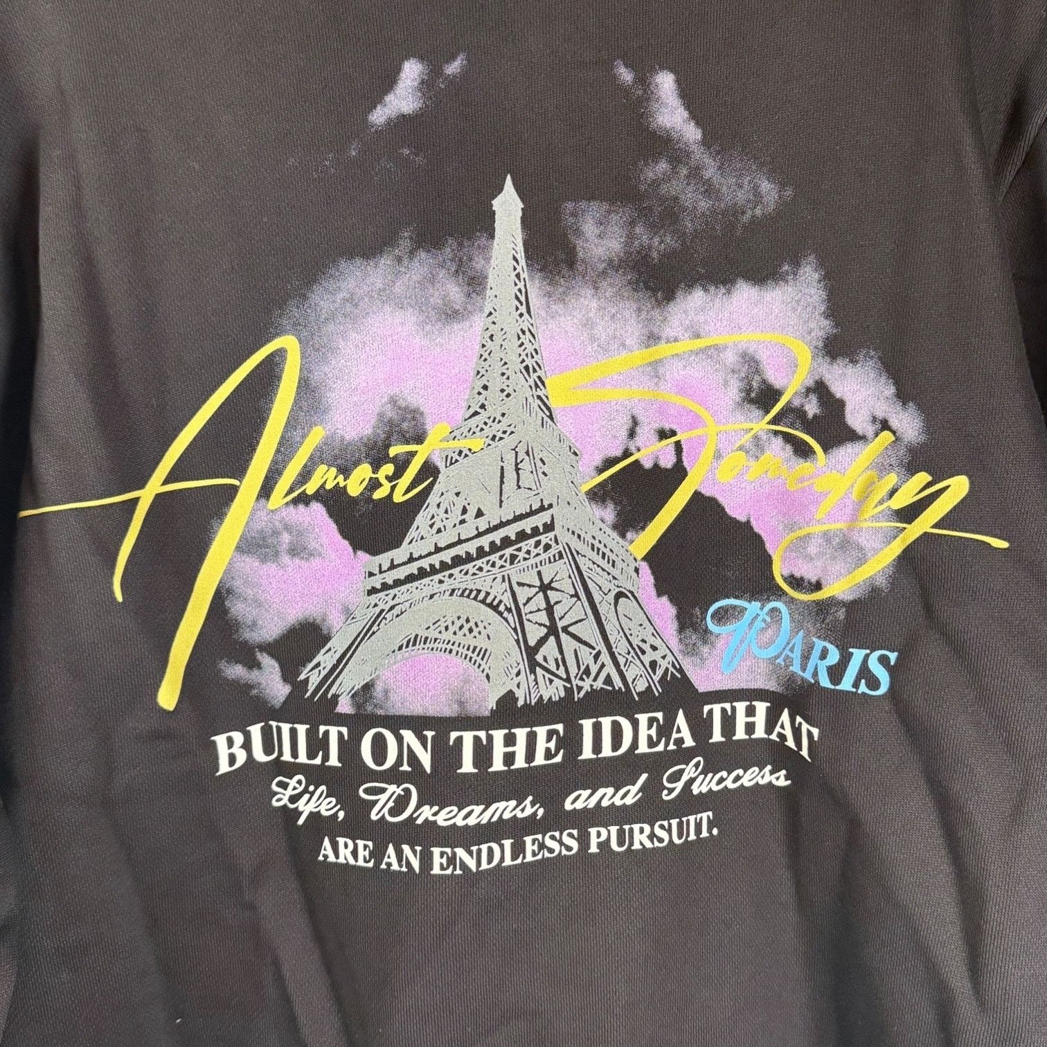 Other Almost Someday Paris Hoodie Black Men's Small 100% Cotton Size US S / EU 44-46 / 1 - 5 Thumbnail