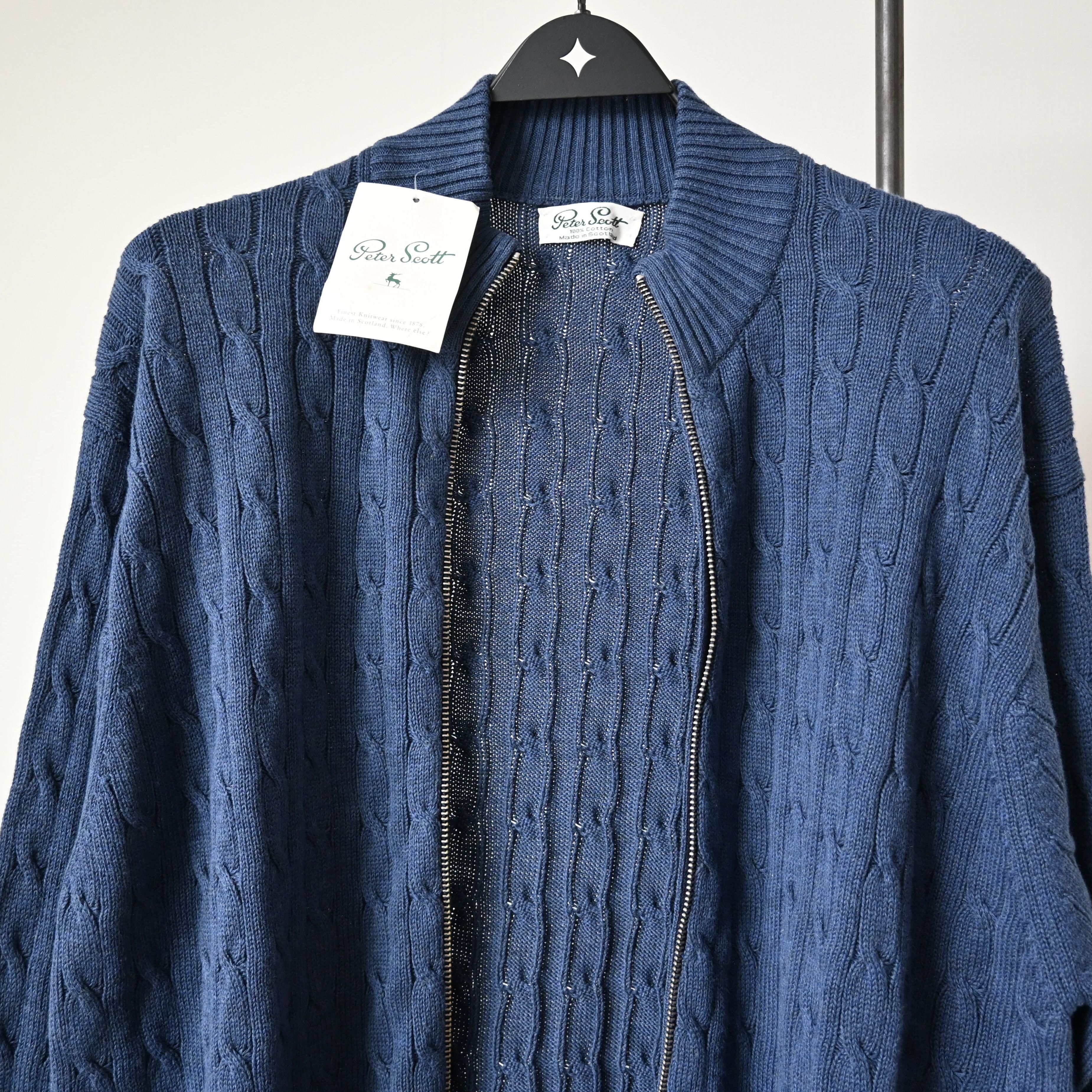Vintage DEADSTOCK, vintage 1990s Peter Scott zip-up cotton sweater Size US M / EU 48-50 / 2 - 8 Thumbnail