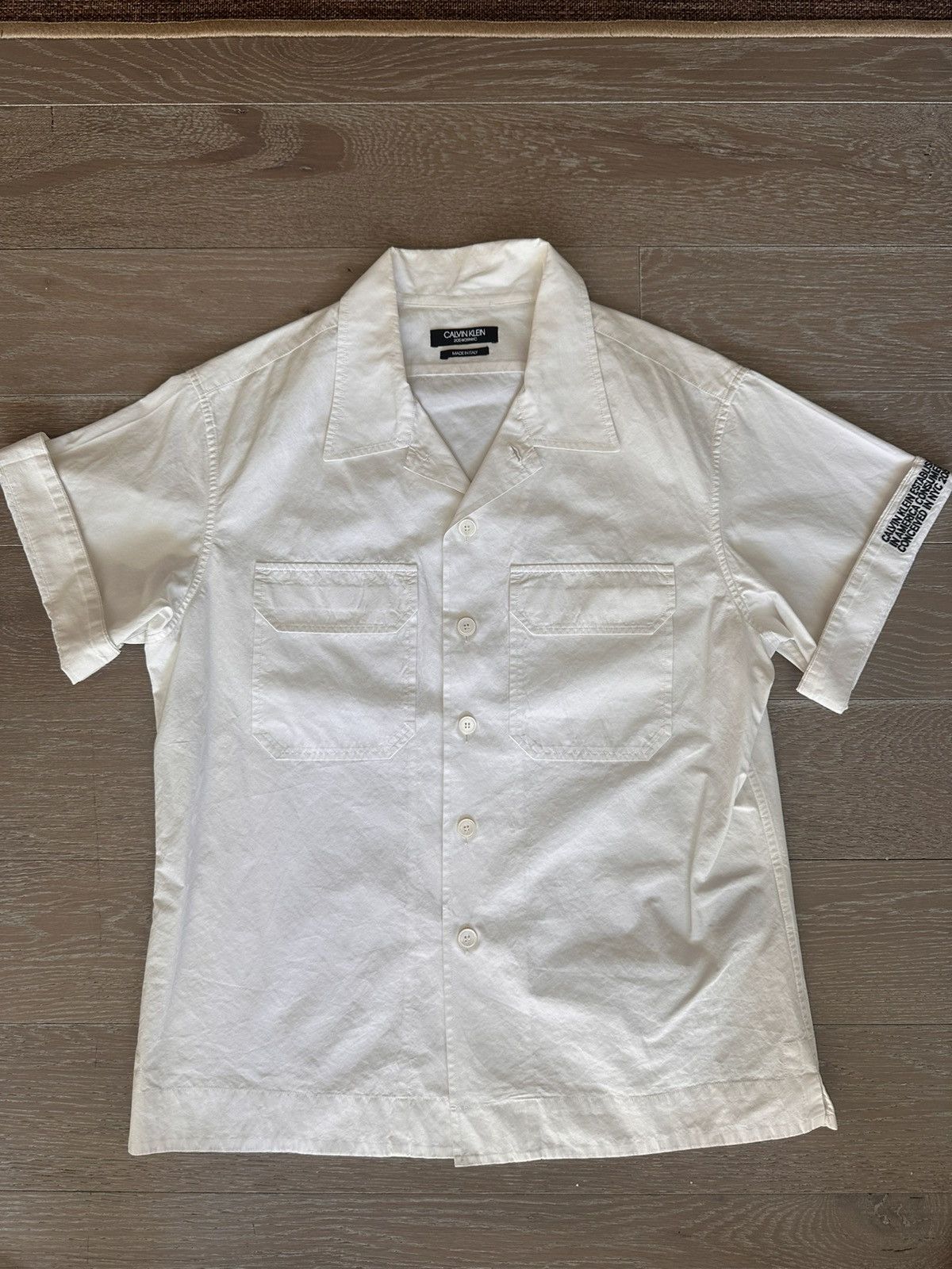 Calvin Klein 205W39NYC CK205W39NYC Embroidered Sleeve Camp Collar shirt |  Grailed