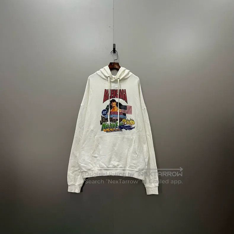 Balenciaga Balenciaga White Character Printed Logo Hoodie Size US M / EU 48-50 / 2 - 1 Thumbnail