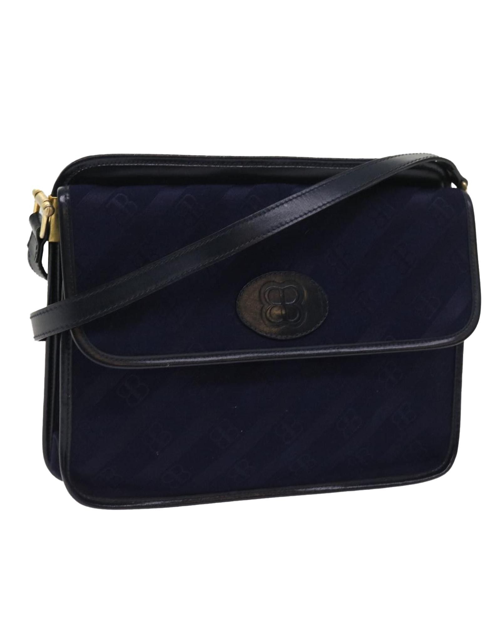image of Balenciaga Navy Canvas Shoulder Bag, Women's