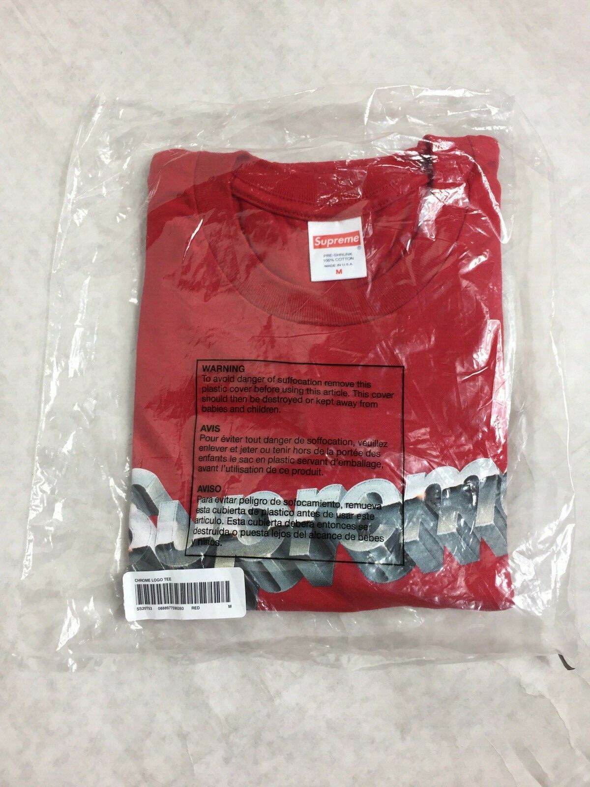 Supreme NIP Supreme Chrome Logo Tee Medium SS20 Red DS Brand New Size US M / EU 48-50 / 2 - 1 Thumbnail
