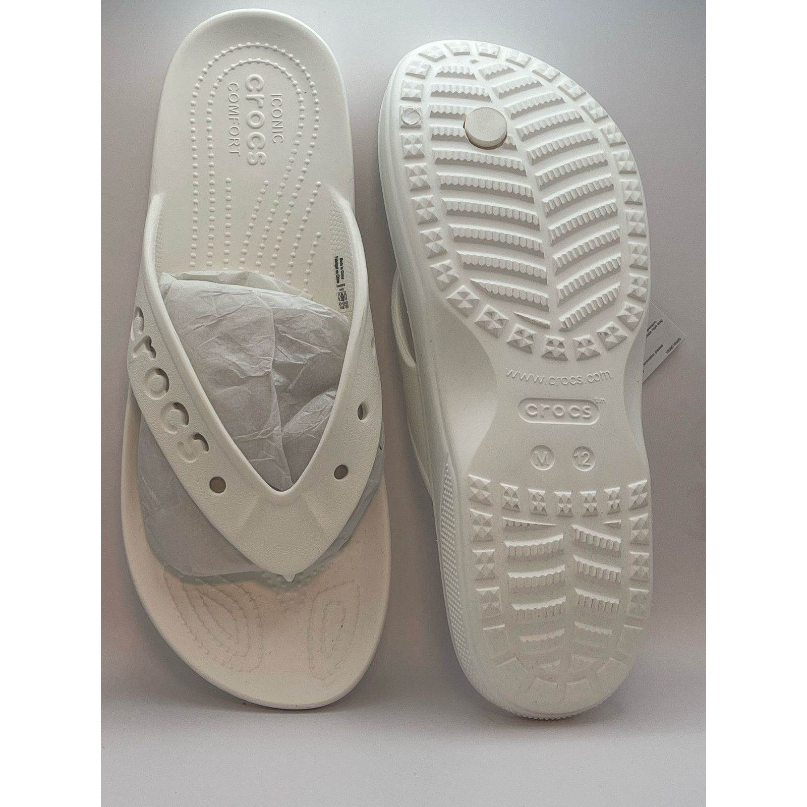 Crocs Crocs White Platform Flip Flops Sandals Slippers Size 12 NWT Size US 12 / EU 45 - 3 Thumbnail