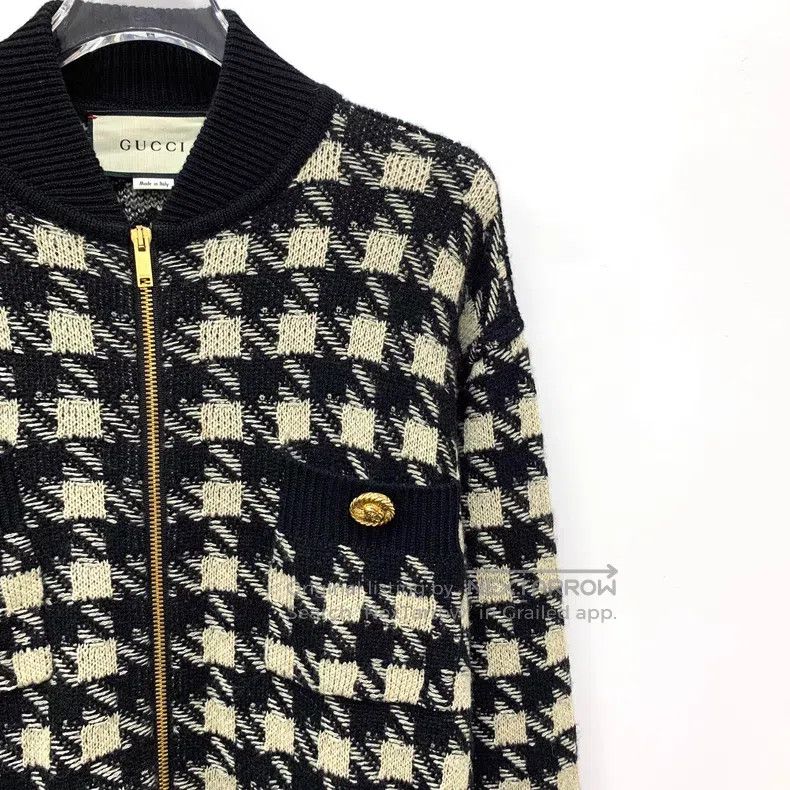 Gucci Gucci Colour-blocked check cashmere knitted zipper jacket Size XS / US 0-2 / IT 36-38 - 3 Thumbnail