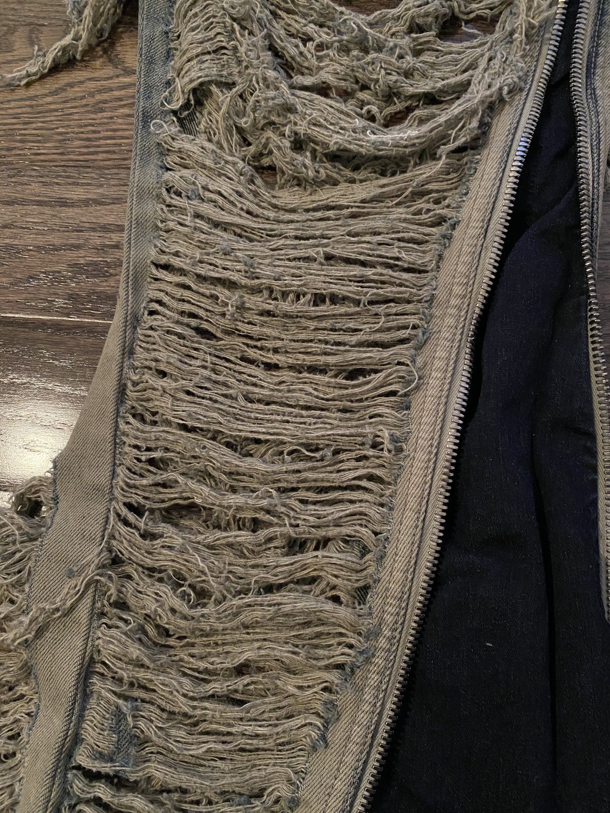 Rick Owens FW23 LUXOR RUNWAY BANANA IN 13OZ MINERA SHREDDED DENIM Size US 34 / EU 50 - 10 Thumbnail