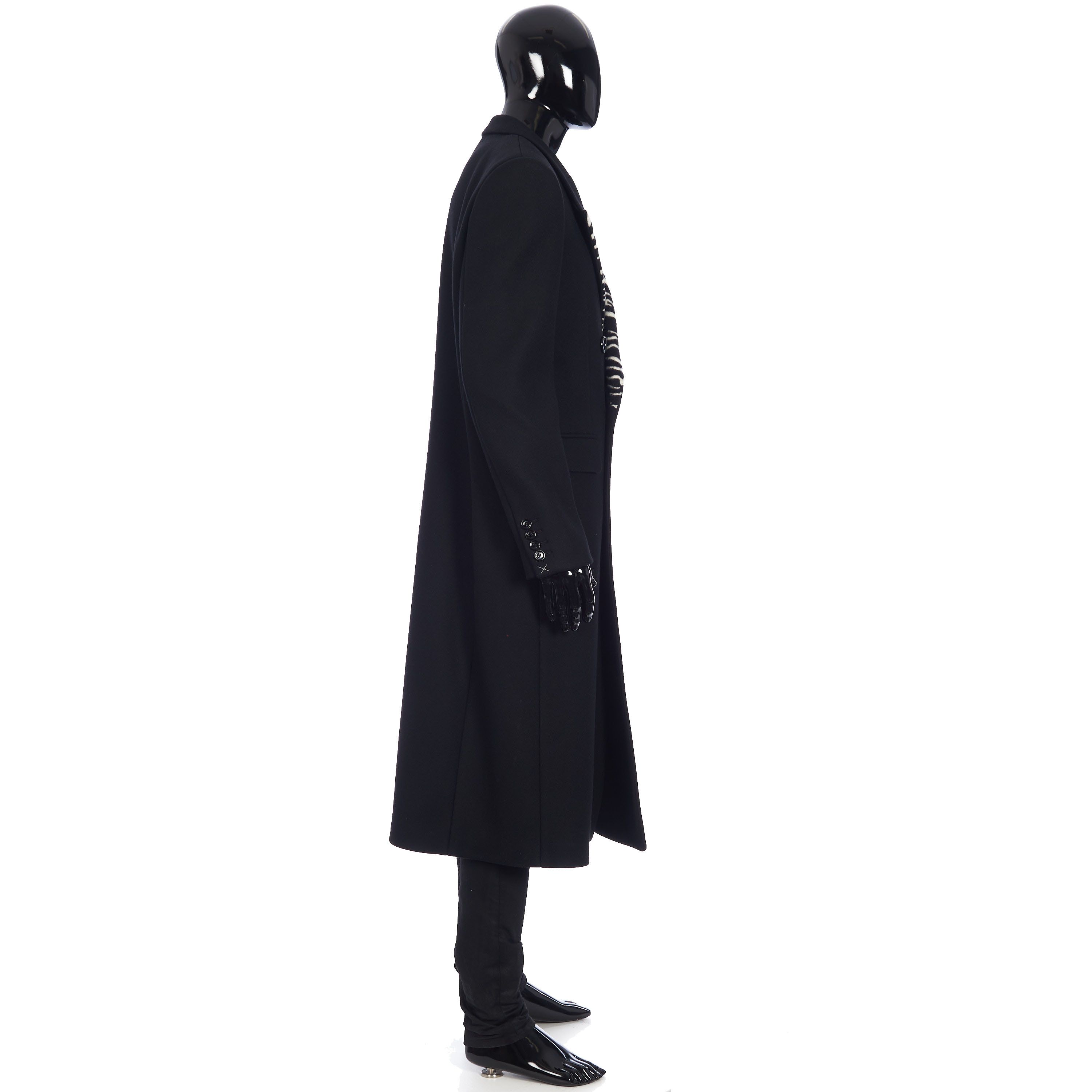 Celine Long Double-Breasted Overcoat In Tiger Jacquard Size US M / EU 48-50 / 2 - 7 Thumbnail