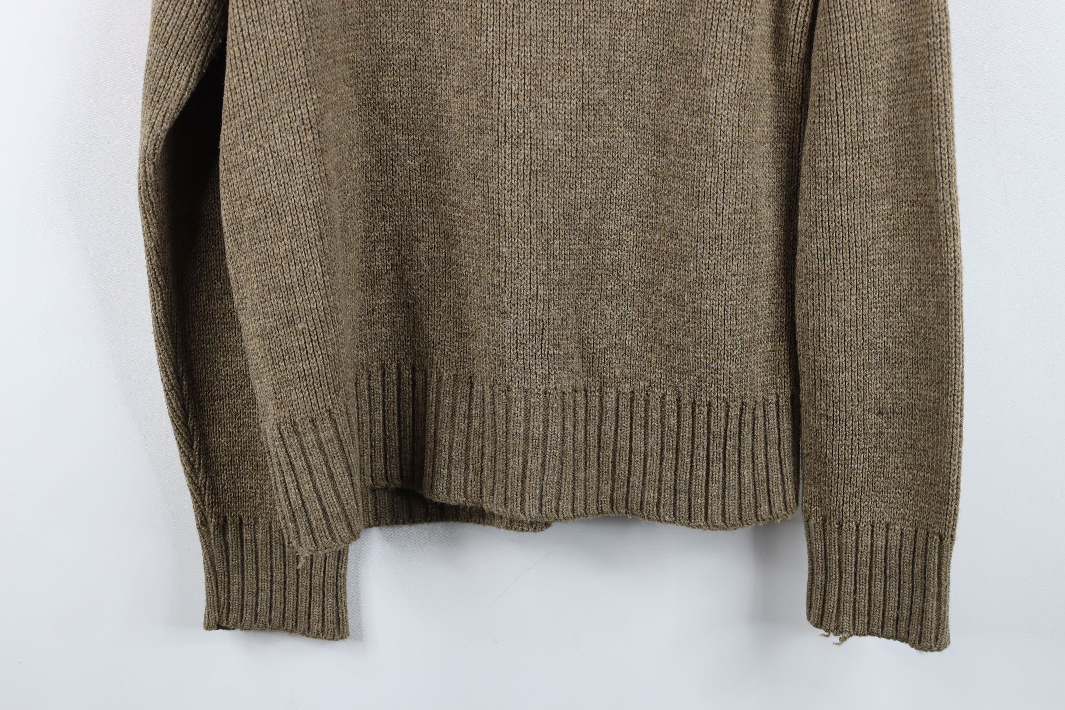 Vintage Vintage 90s Streetwear Knit Henley Sweater Beige Brown Size US M / EU 48-50 / 2 - 13 Thumbnail